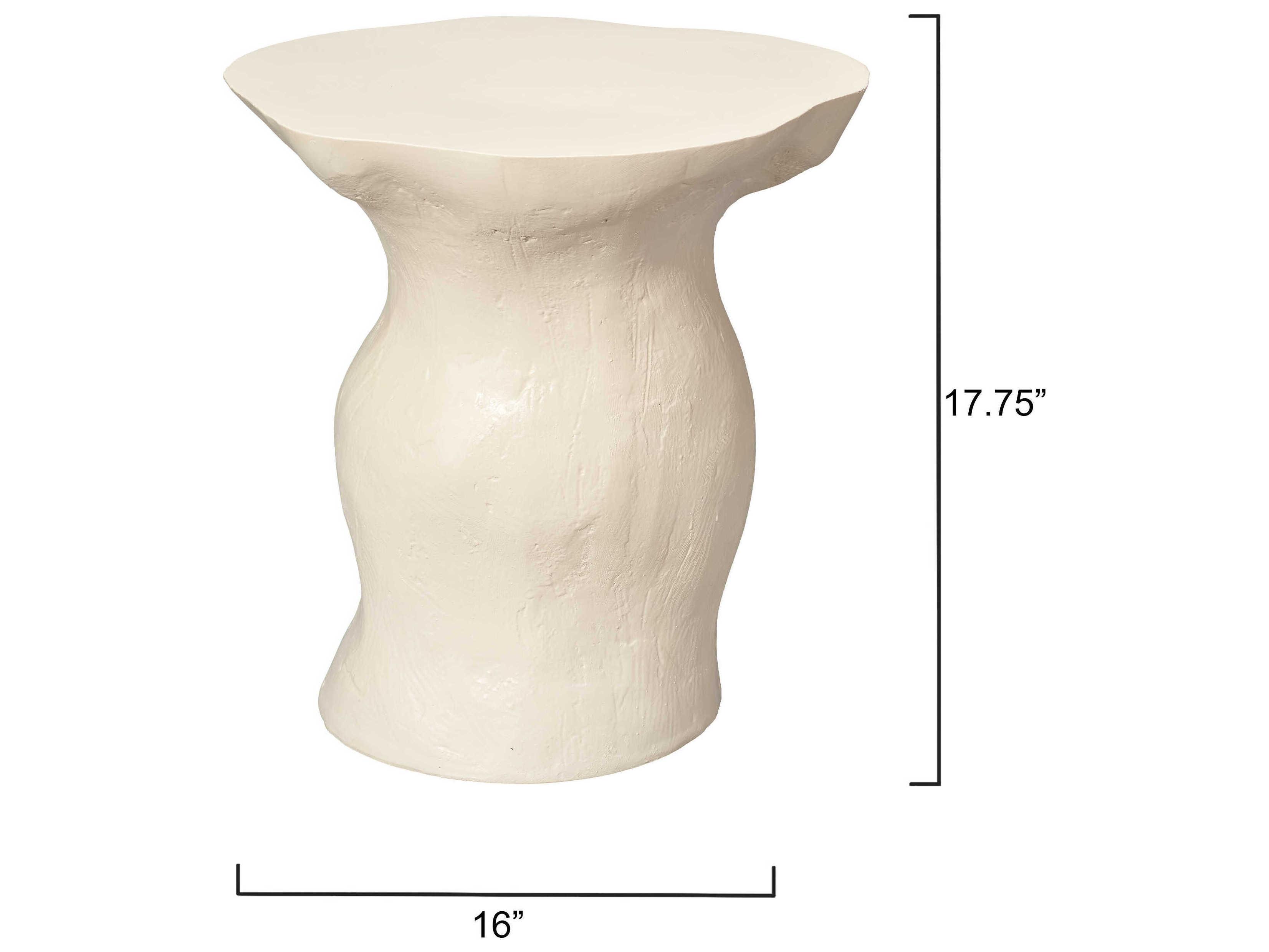 Jamie Young Sculpt Fiberglass Cream White Side Table