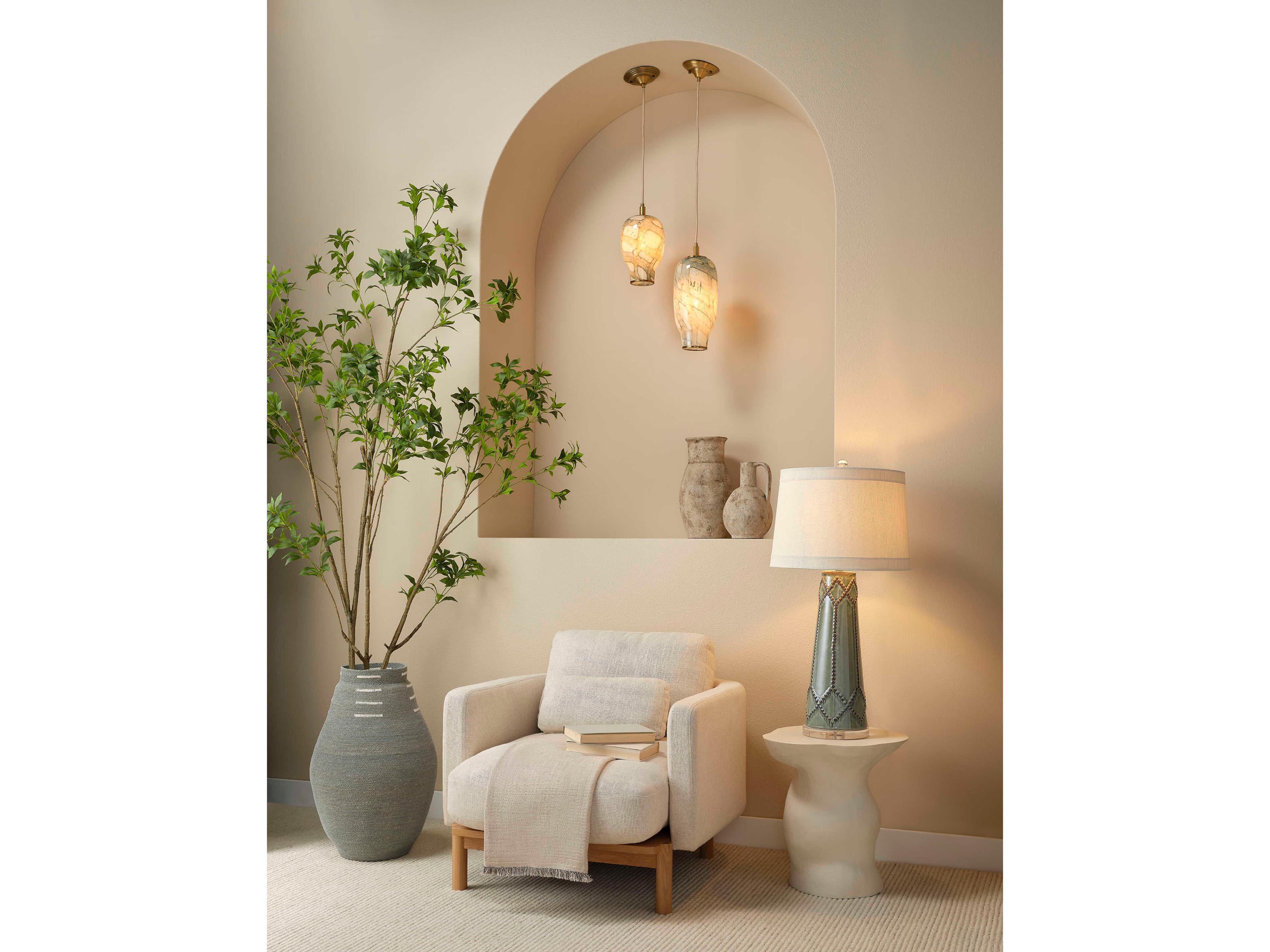 Jamie Young Sculpt Fiberglass Cream White Side Table