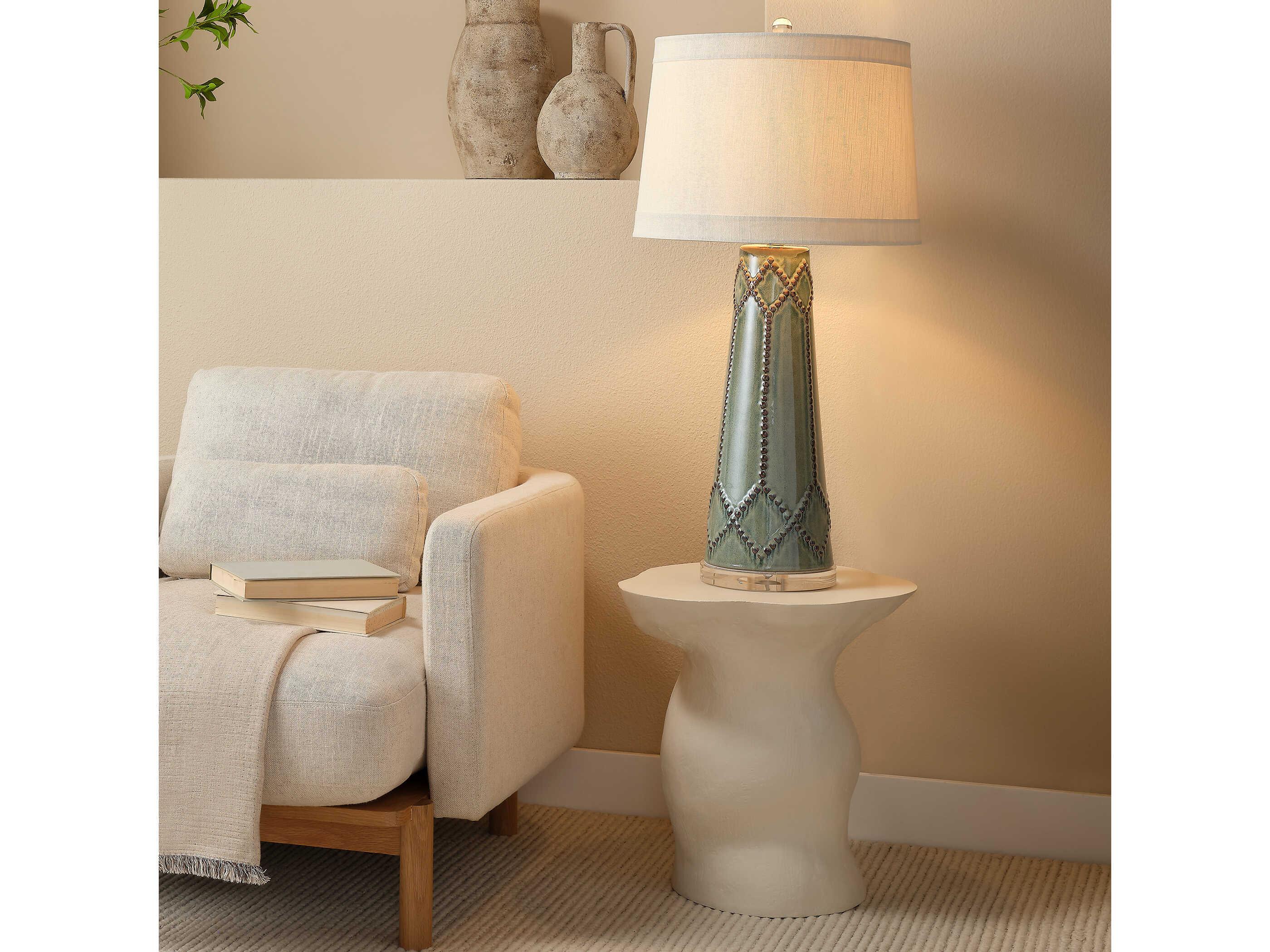 Jamie Young Sculpt Fiberglass Cream White Side Table
