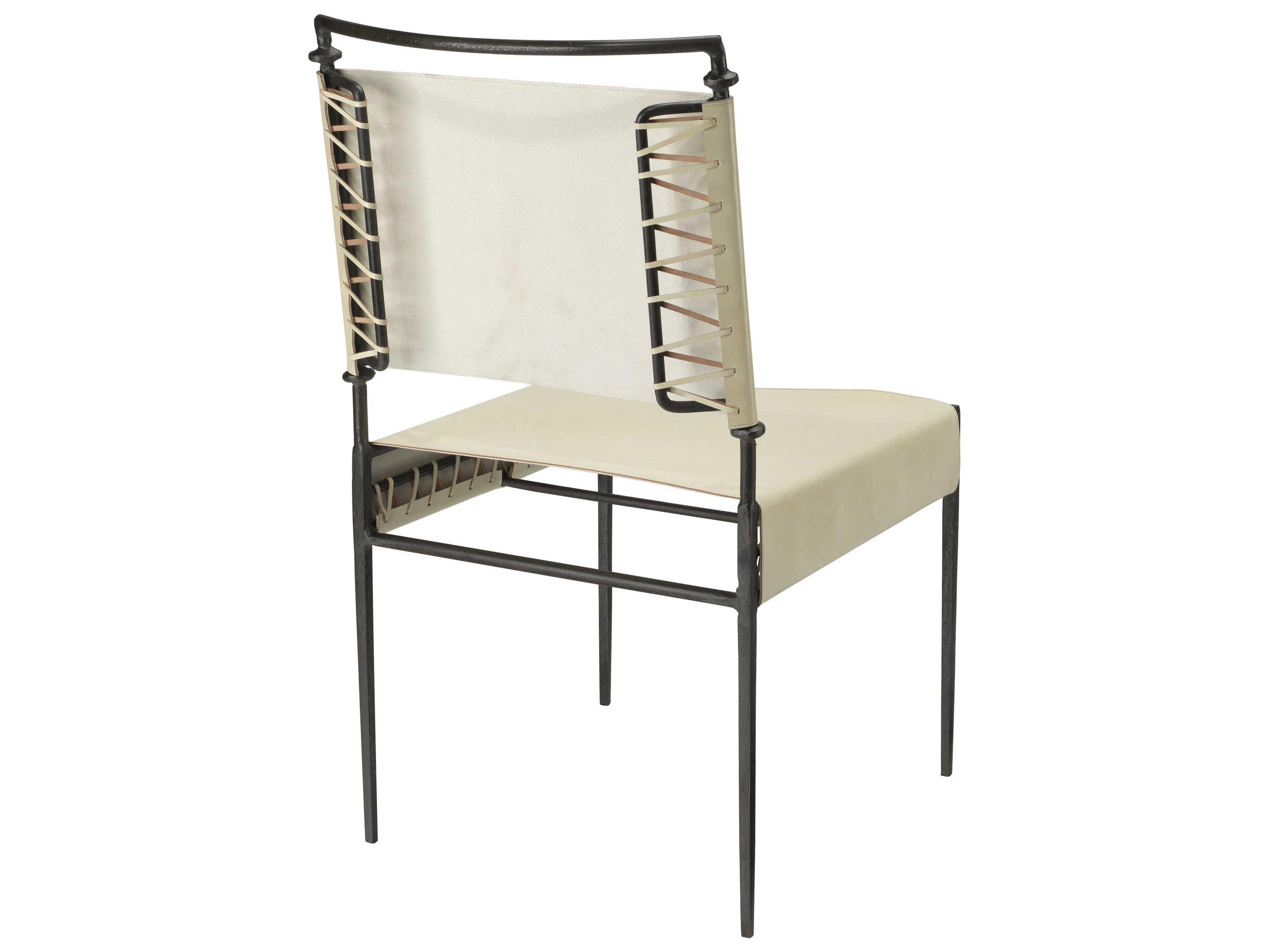 Jamie Young Leather Black Upholstered Side Dining Chair