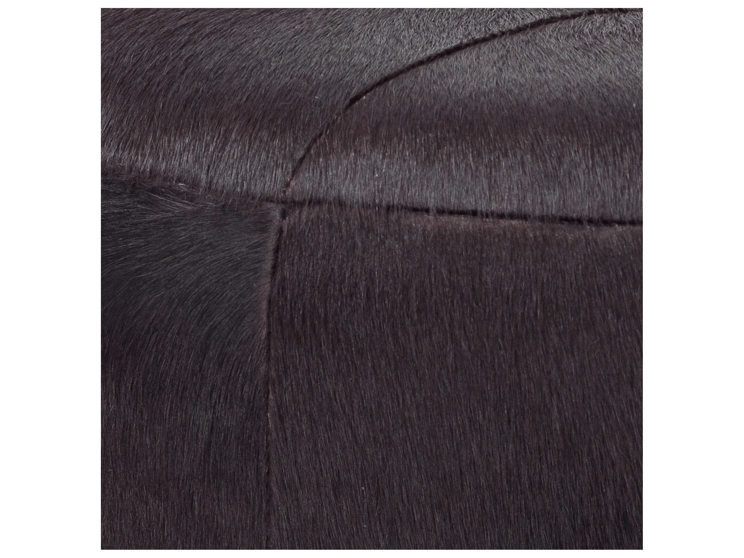 Jamie Young Espresso Hide Antique Brass Brown Leather Ottoman