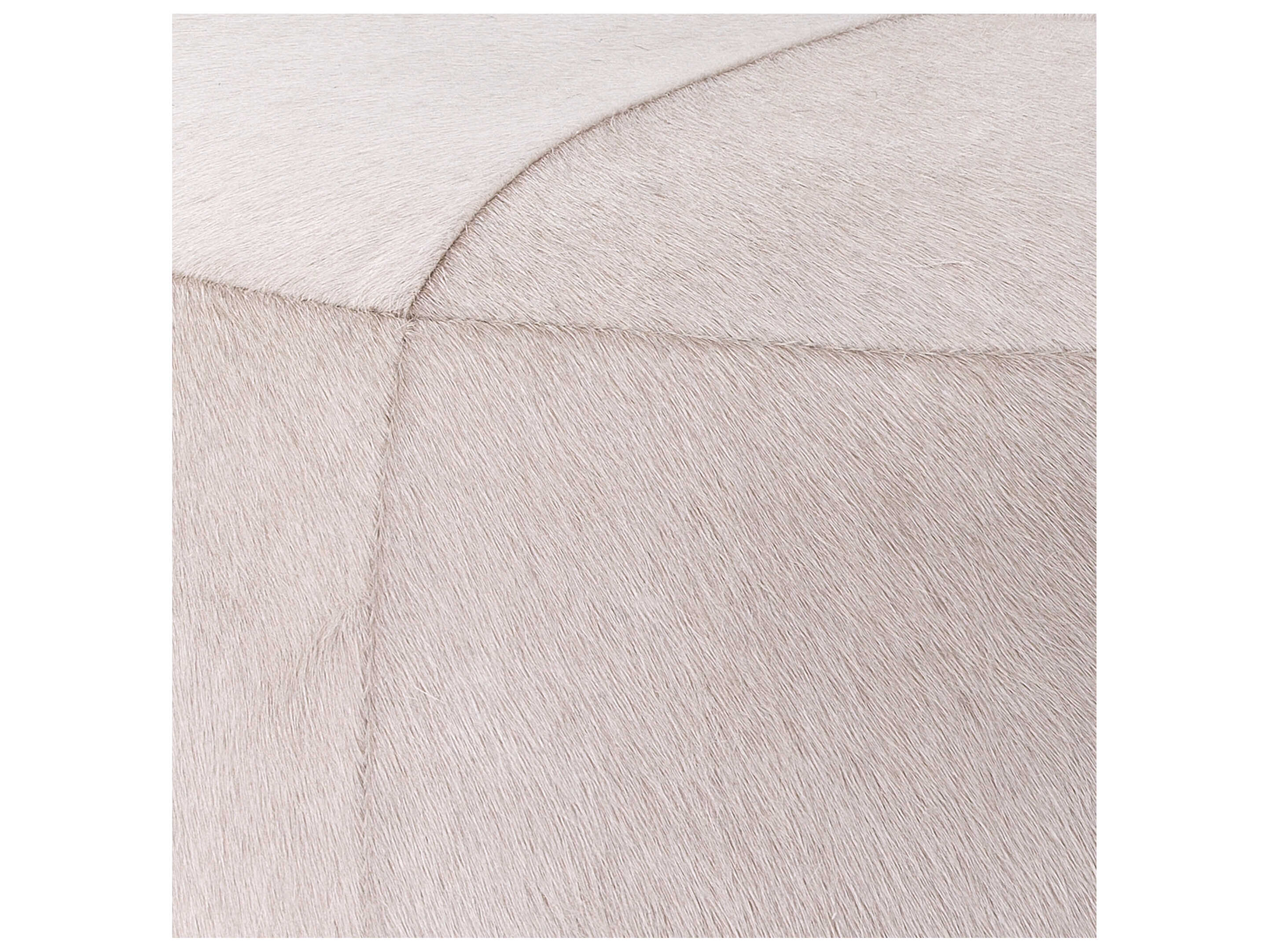 Jamie Young White Hide Antique Brass Gold Leather Ottoman