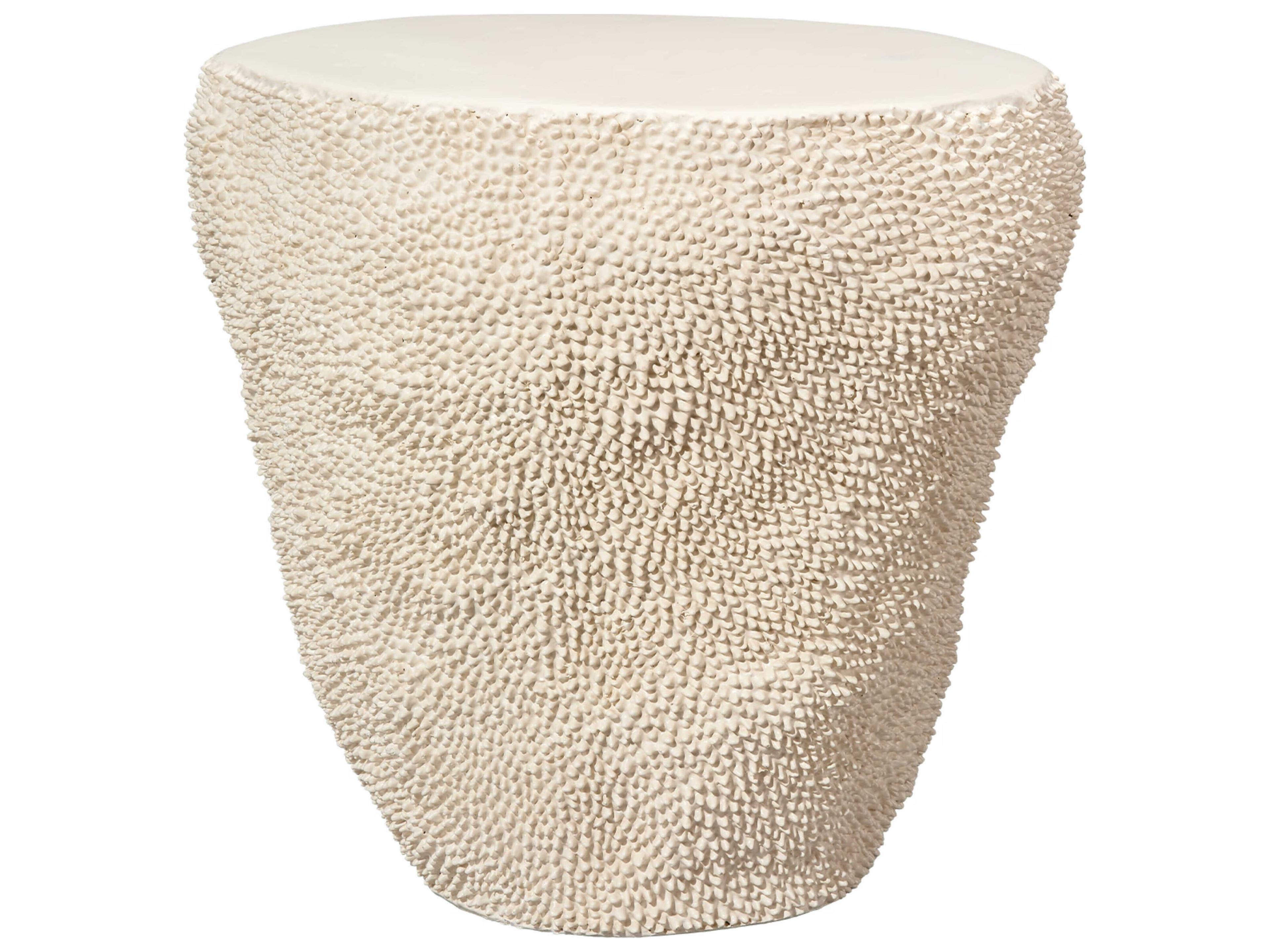 Jamie Young Uni Side End Fiberglass Cream White Table