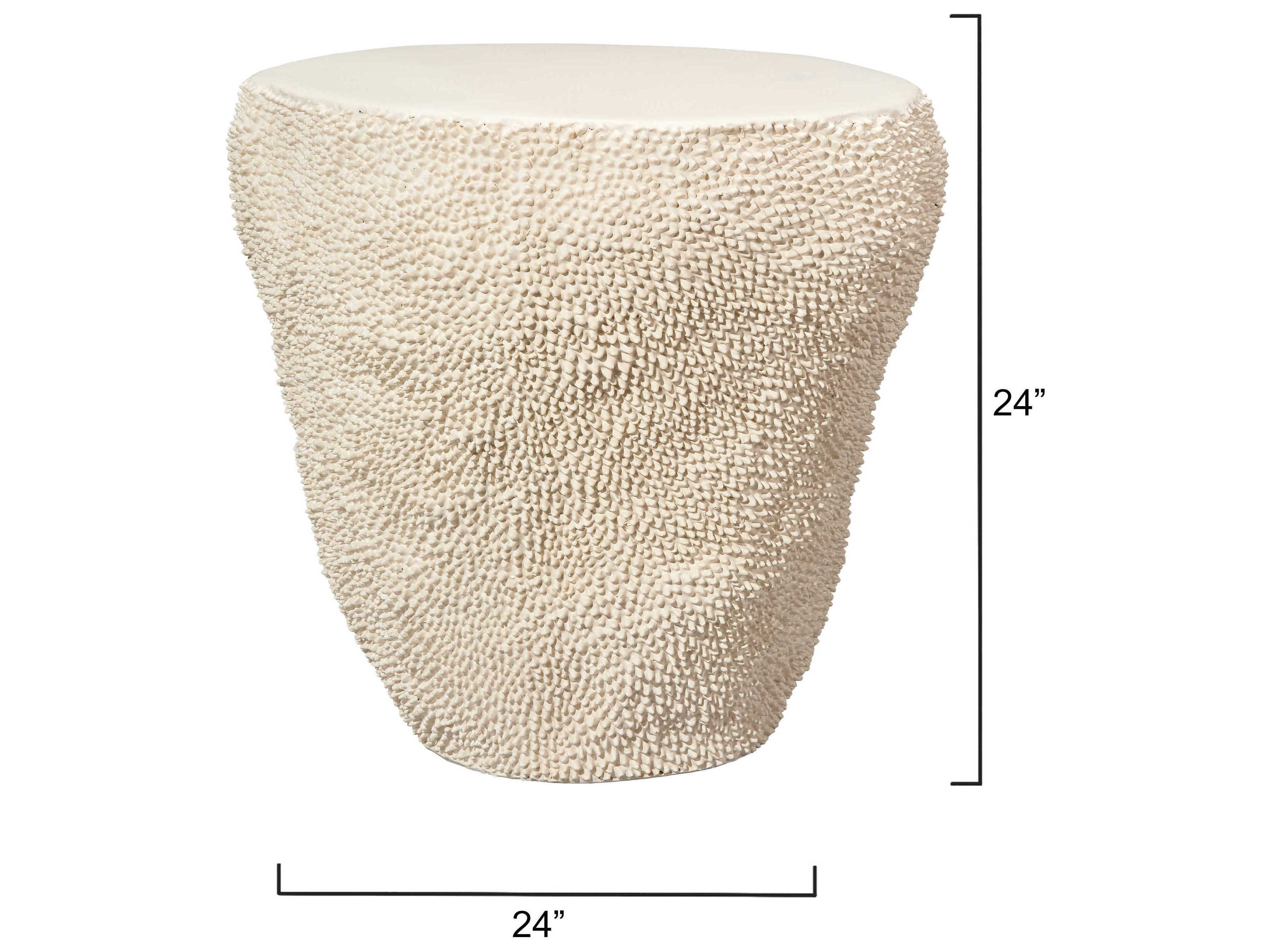 Jamie Young Uni Side End Fiberglass Cream White Table