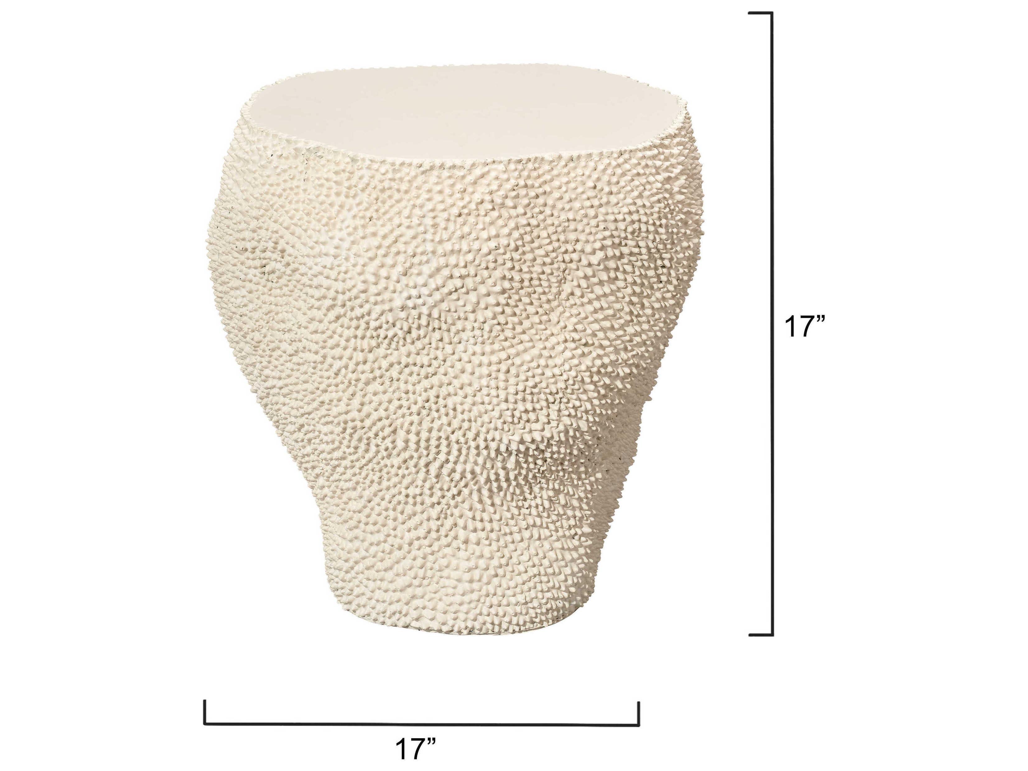 Jamie Young Uni End Fiberglass Cream White Table