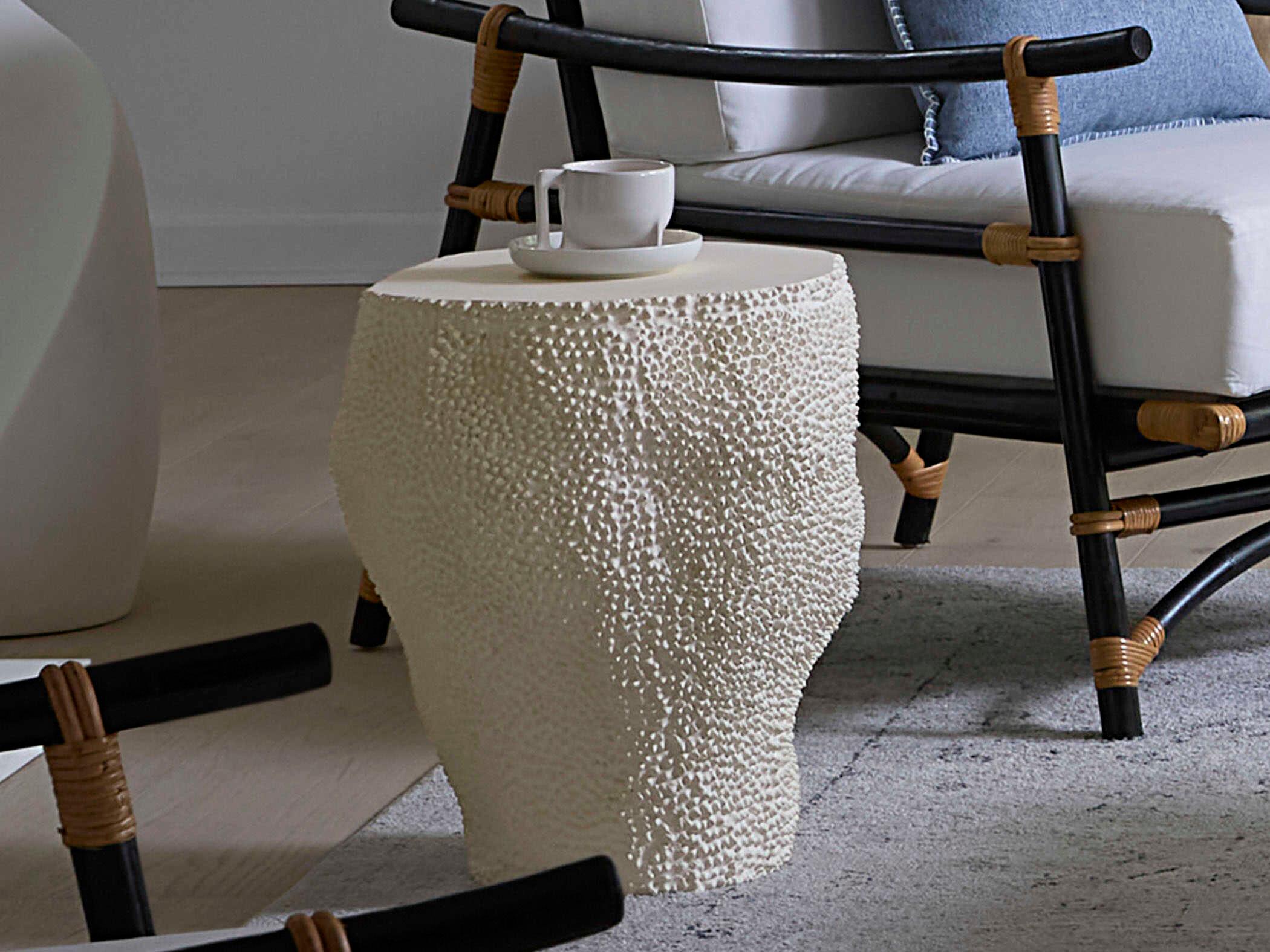 Jamie Young Uni End Fiberglass Cream White Table