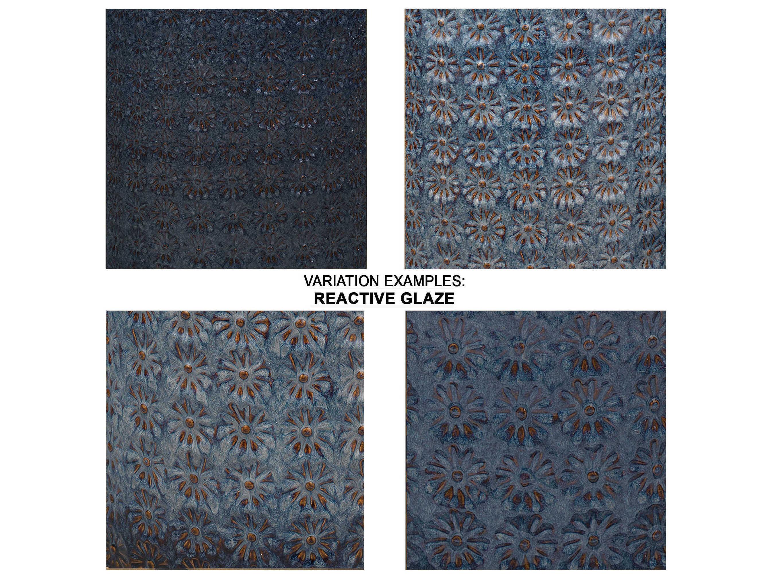 Jamie Young Wildflower Round Ceramic Dark Blue Grey End Table