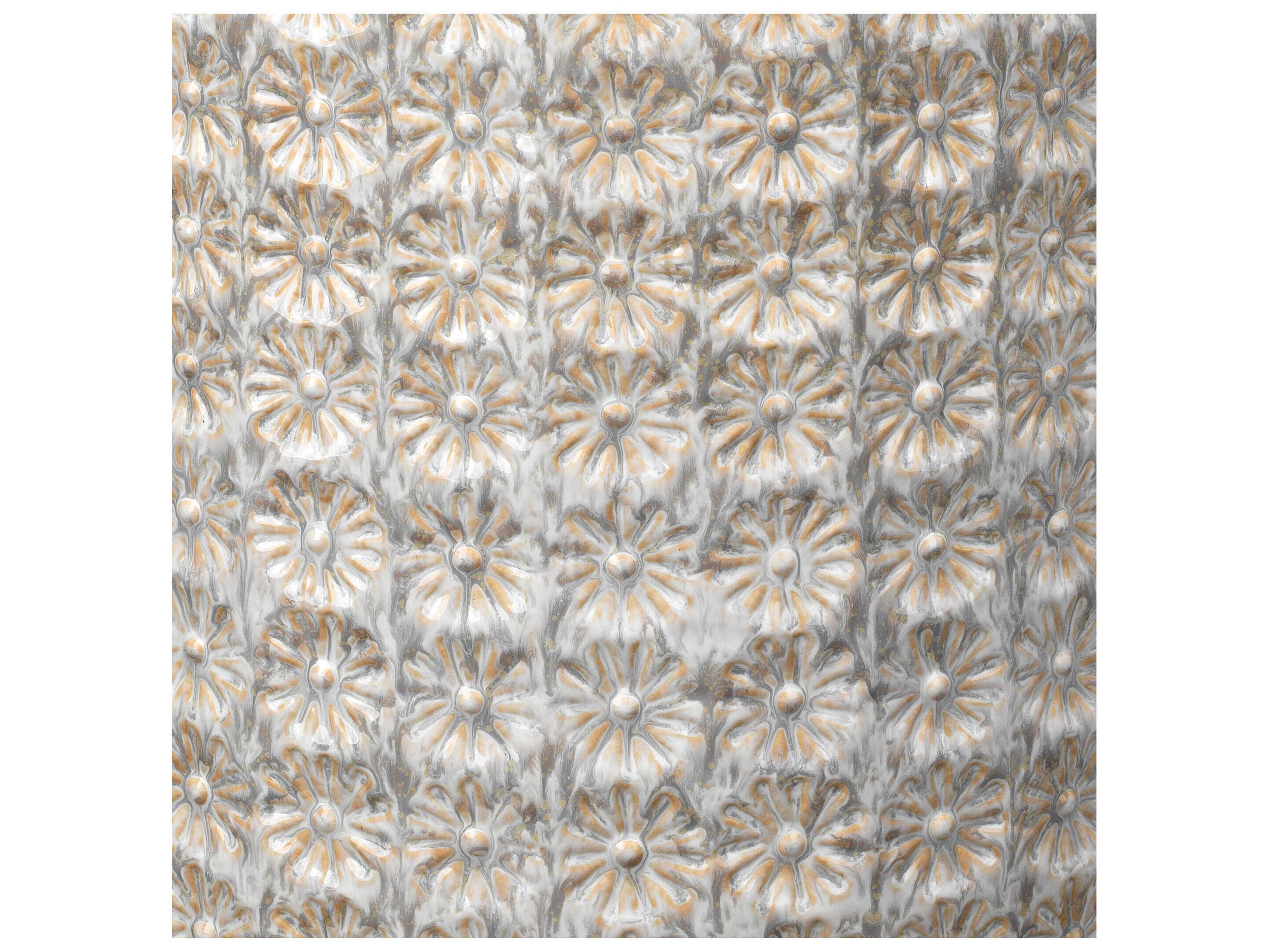 Jamie Young Wildflower Round Ceramic Cream End Table