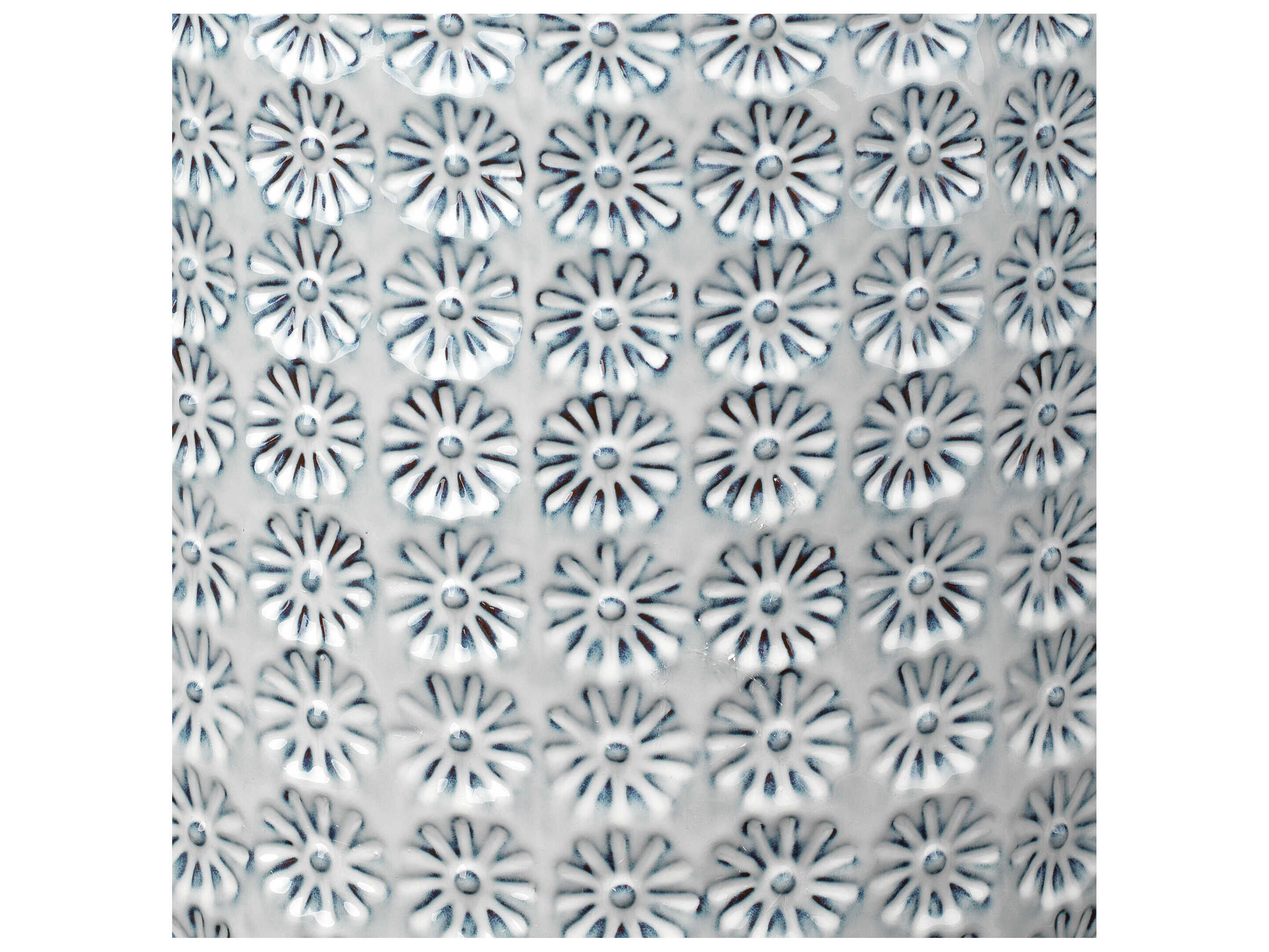 Jamie Young Wildflower Round Ceramic White Grey End Table