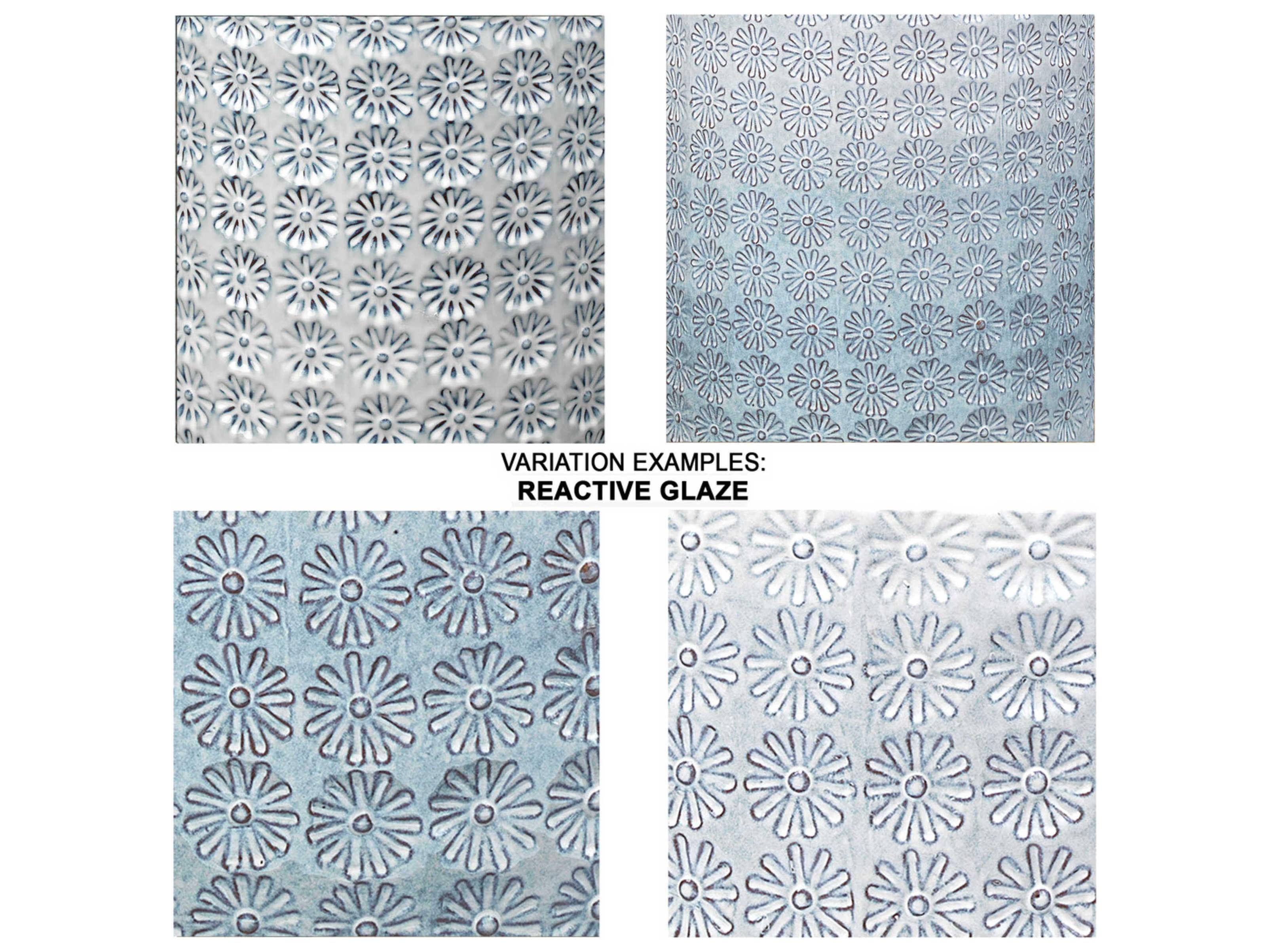 Jamie Young Wildflower Round Ceramic White Grey End Table