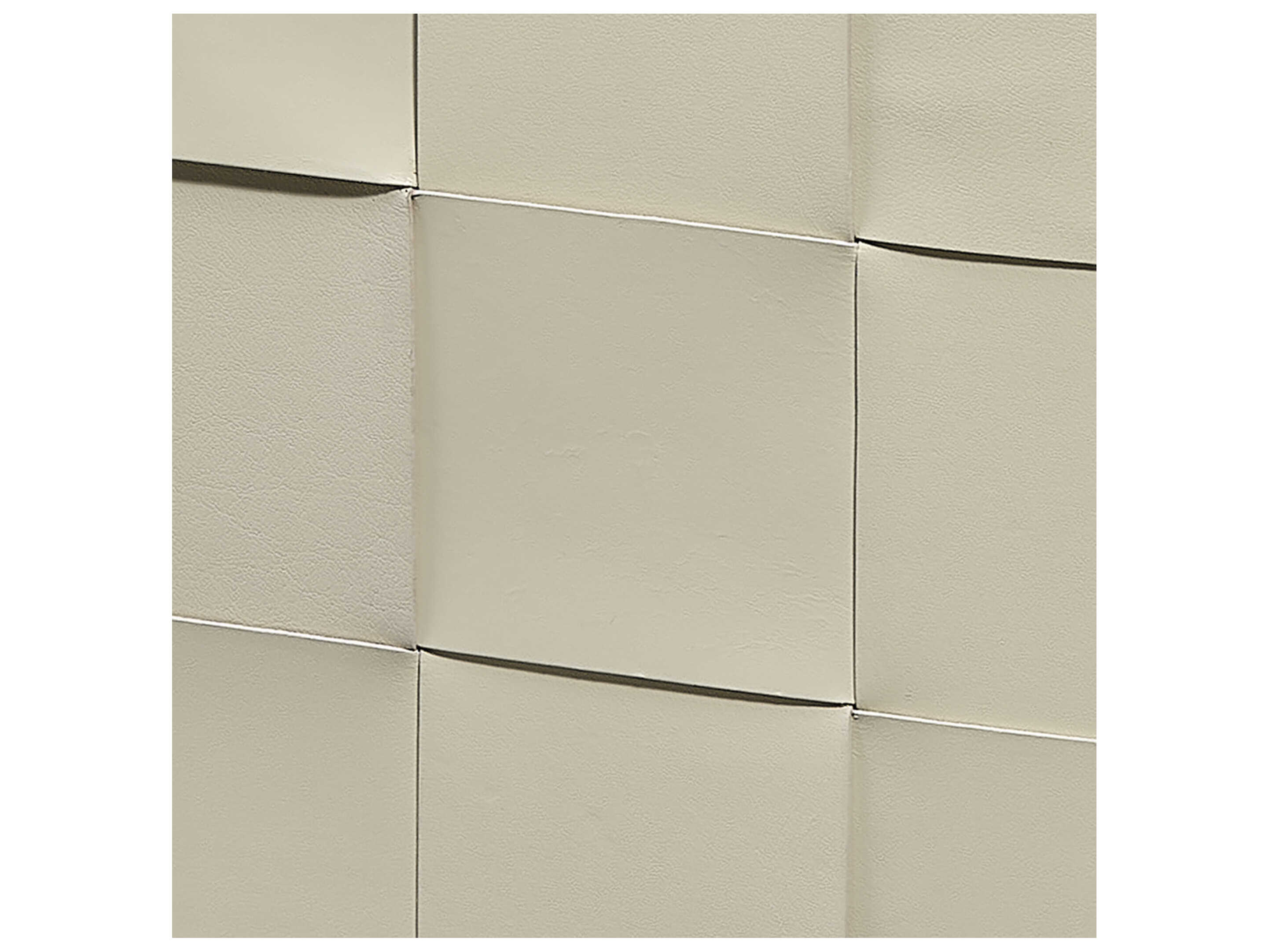 Jamie Young Cream Leather Ottoman