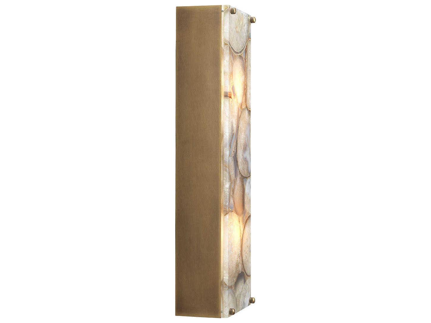 Jamie Young 2-Light Agate Antique Brass Gray Wall Sconce