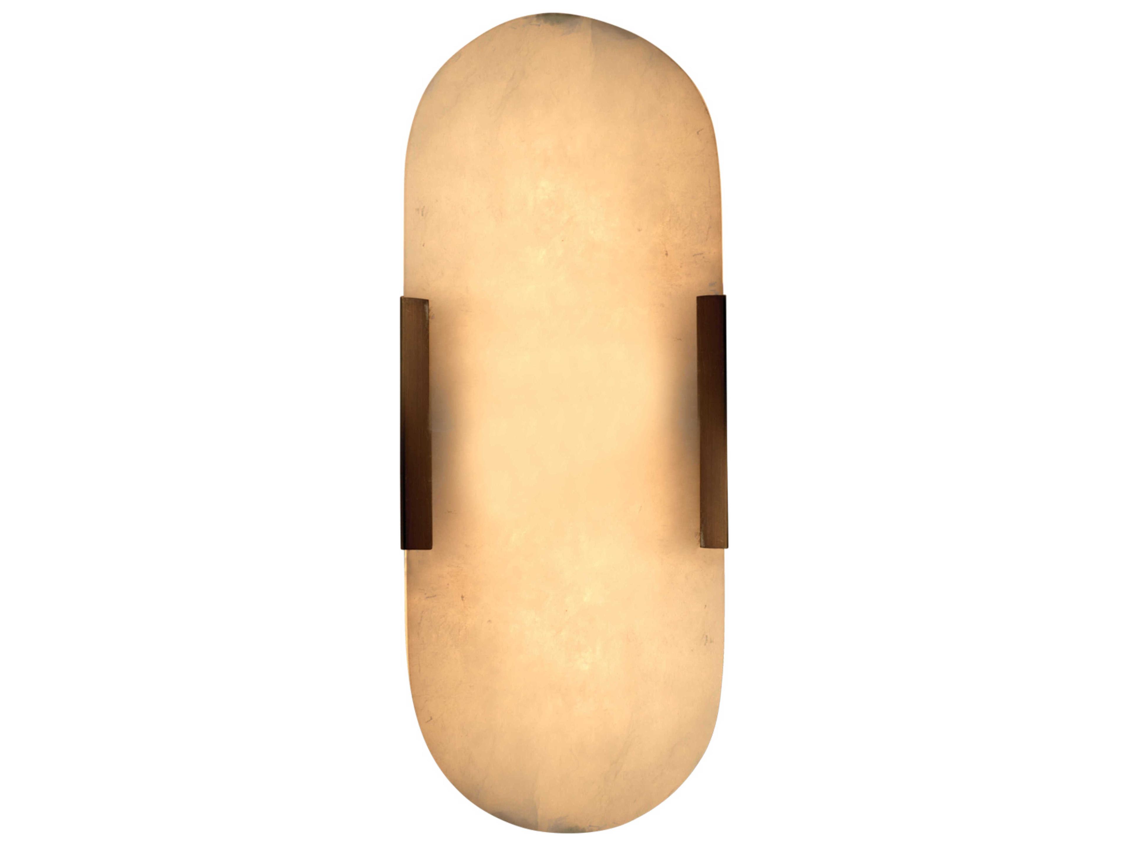 Jamie Young Delphi 2-Light Antique Brass White Wall Sconce