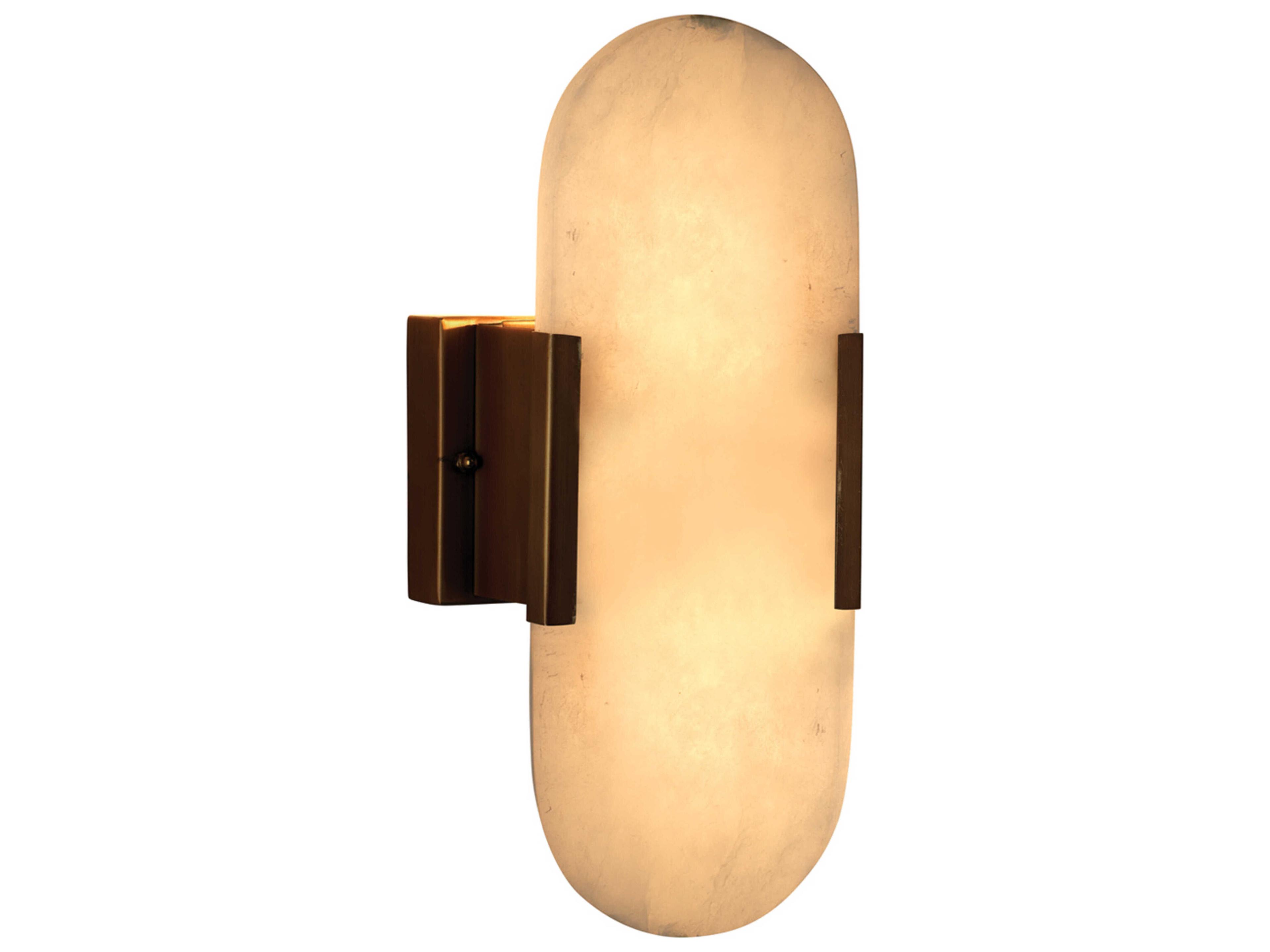 Jamie Young Delphi 2-Light Antique Brass White Wall Sconce