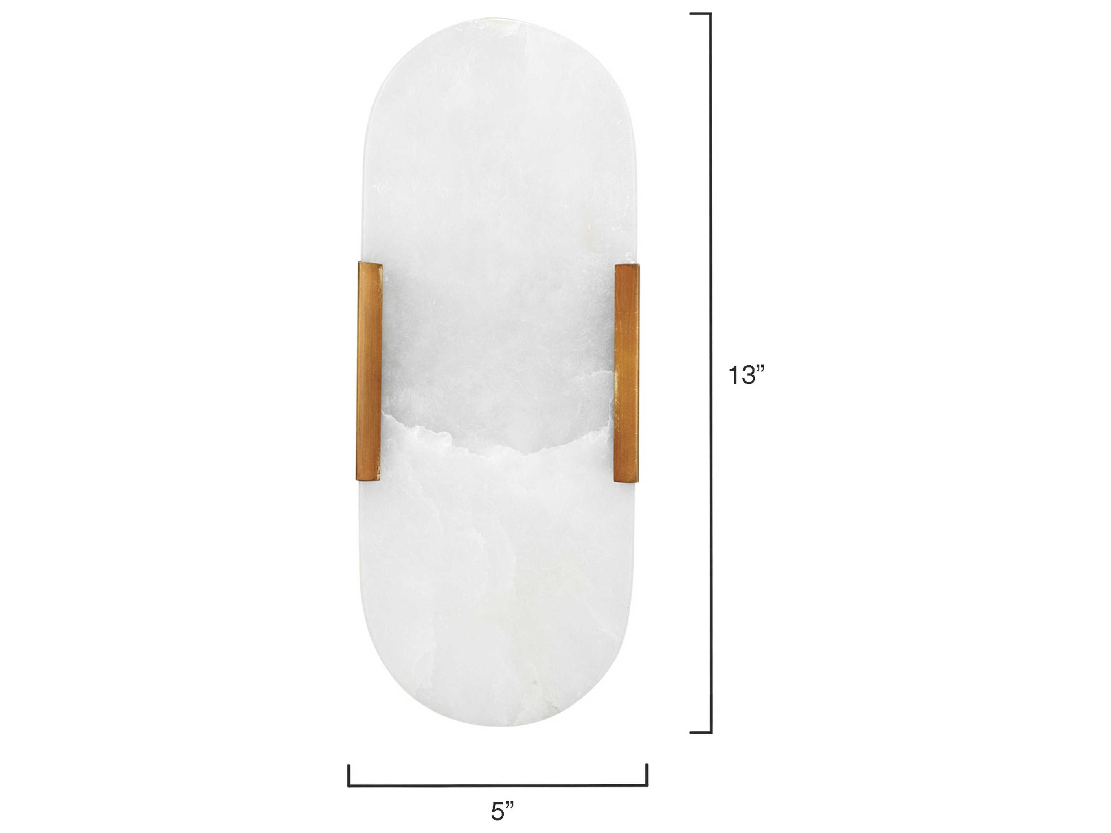 Jamie Young Delphi 2-Light Antique Brass White Wall Sconce