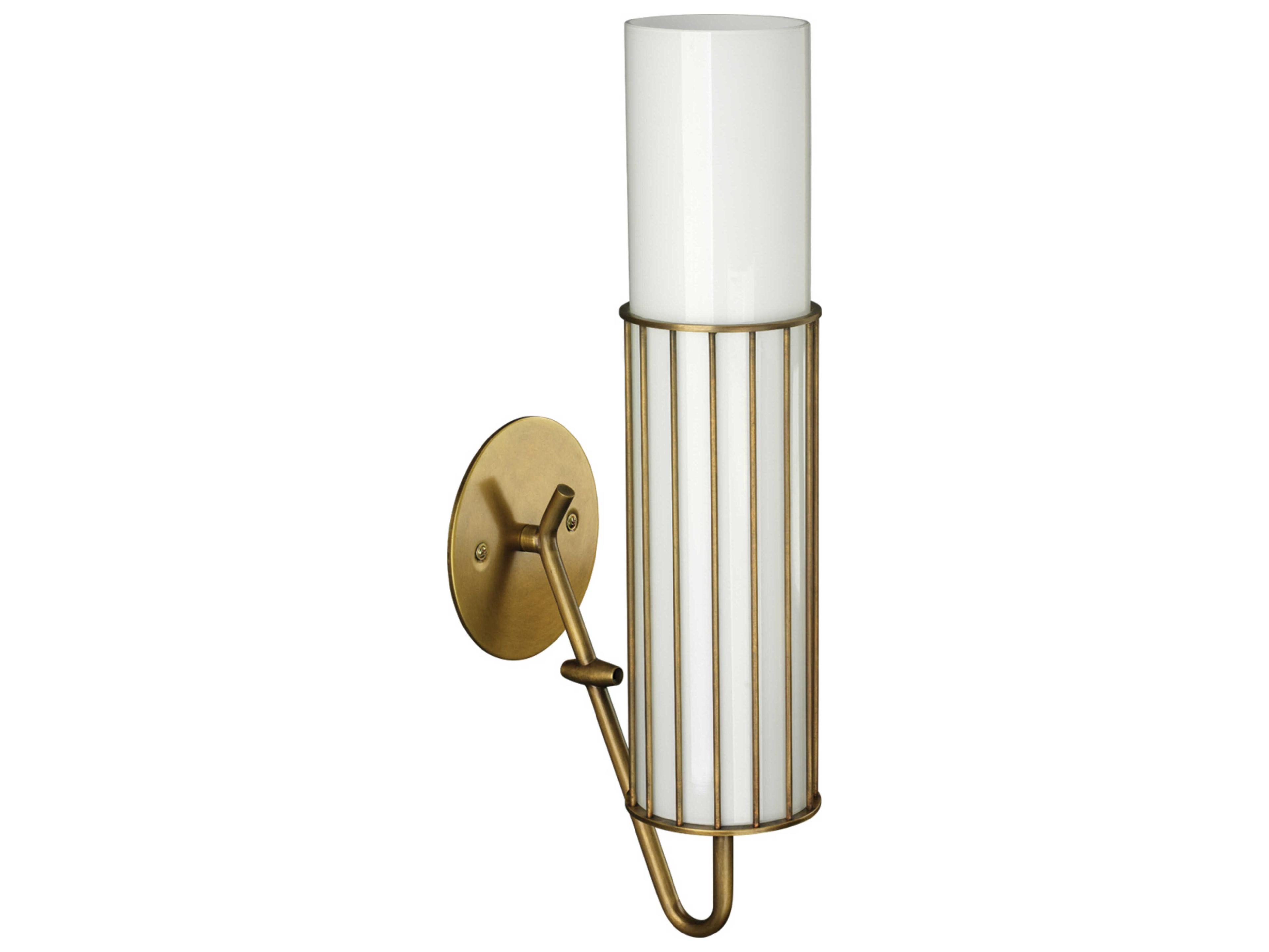 Jamie Young Torino 1-Light Antique Brass Opaque White Milk Glass Wall Sconce