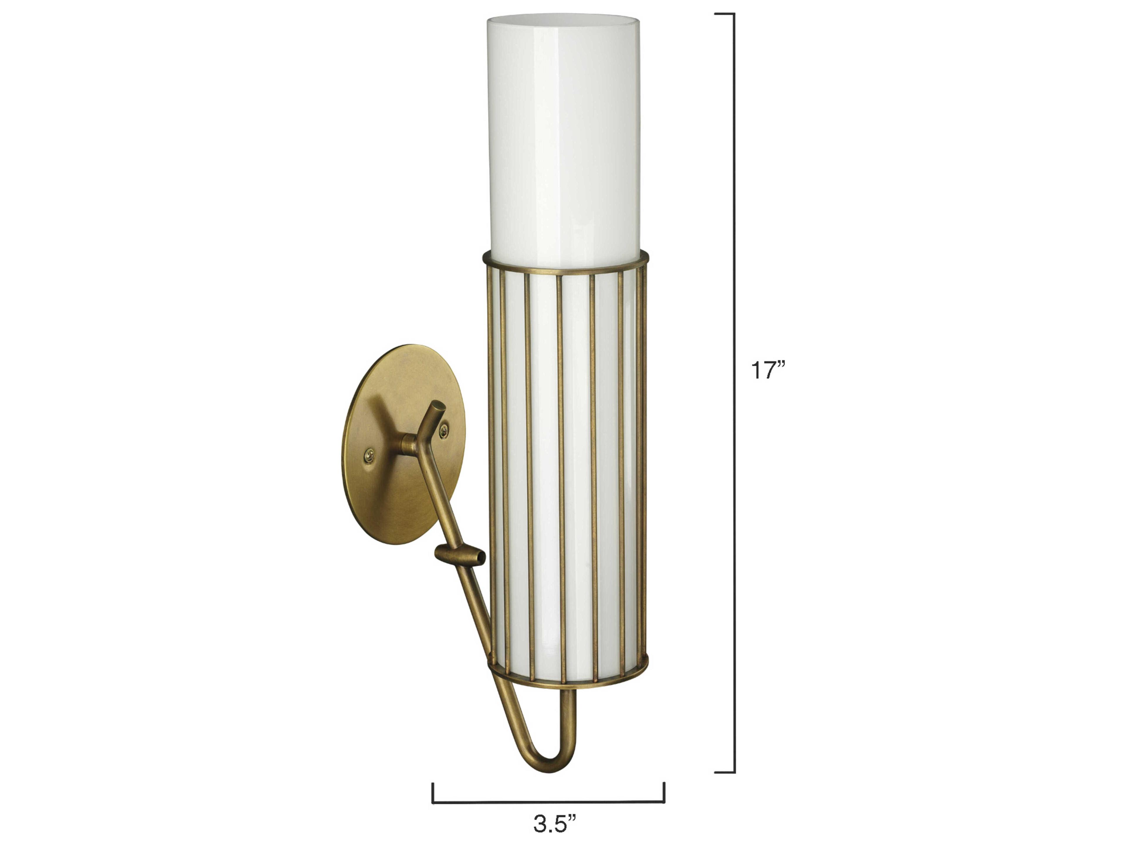 Jamie Young Torino 1-Light Antique Brass Opaque White Milk Glass Wall Sconce