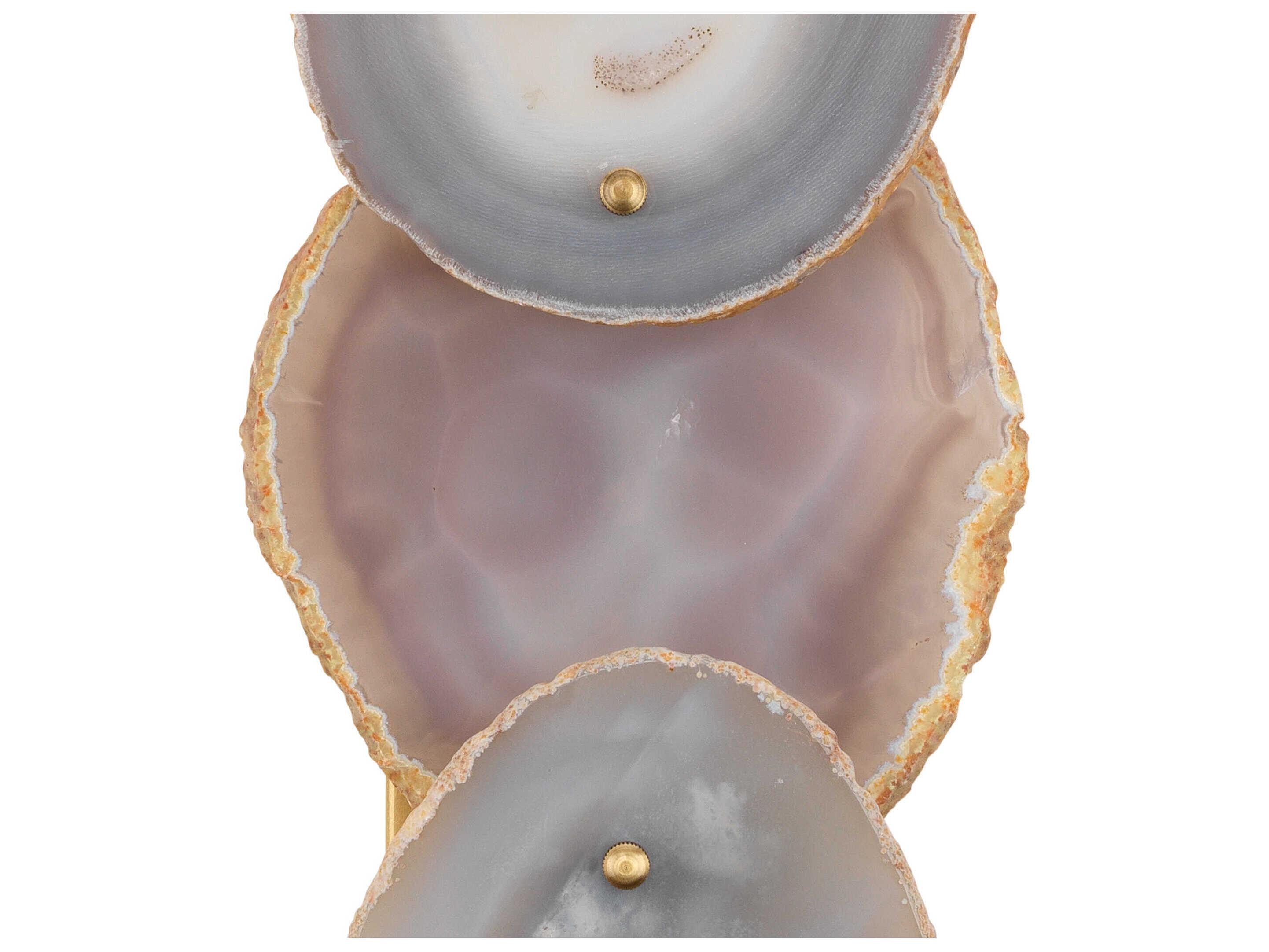 Jamie Young Trinity 2-Light Pale Lavender Antique Brass Gray Wall Sconce