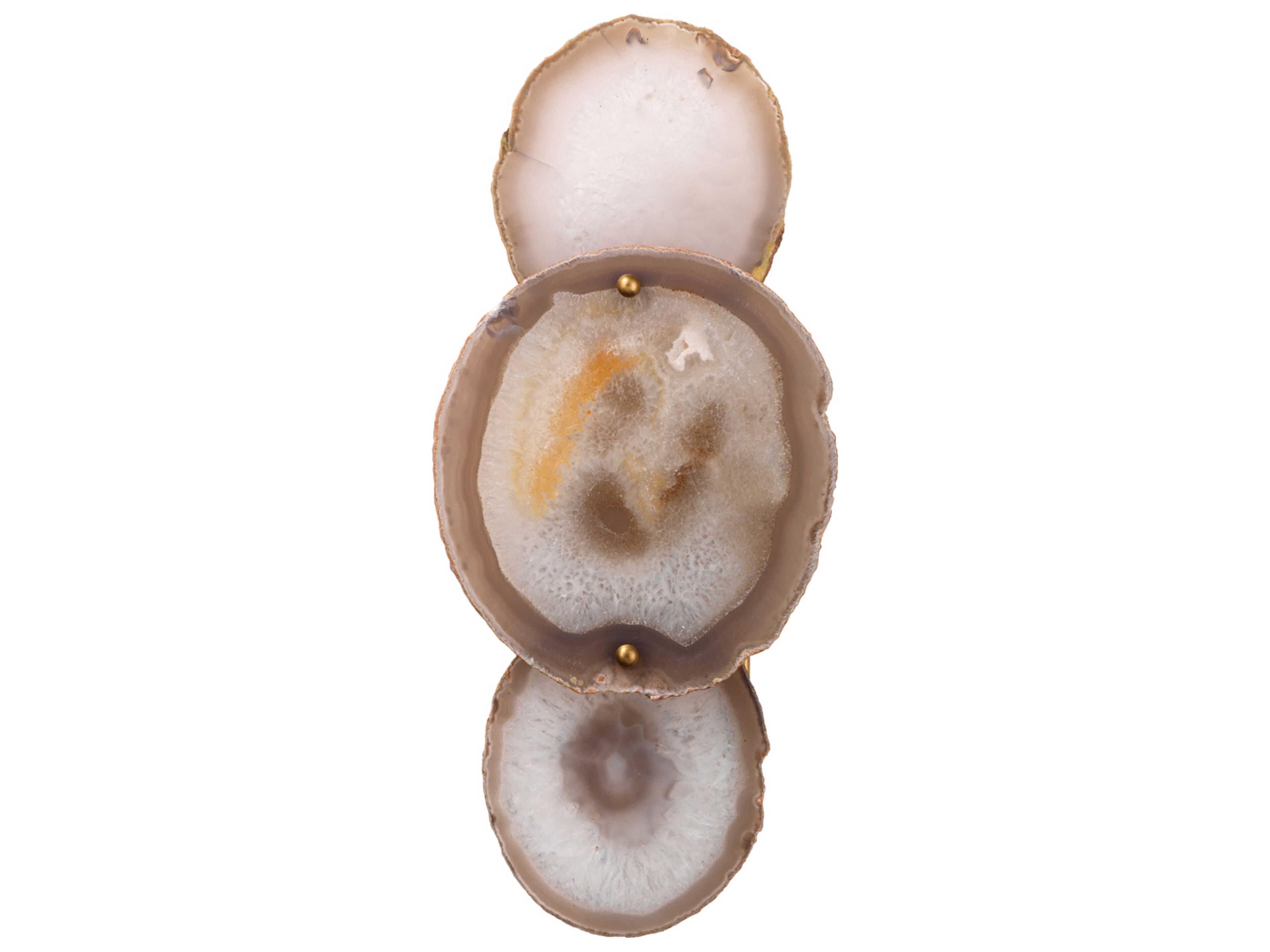 Jamie Young Trinity 1-Light Pale Lavender Agate & Antique Brass Gray Wall Sconce