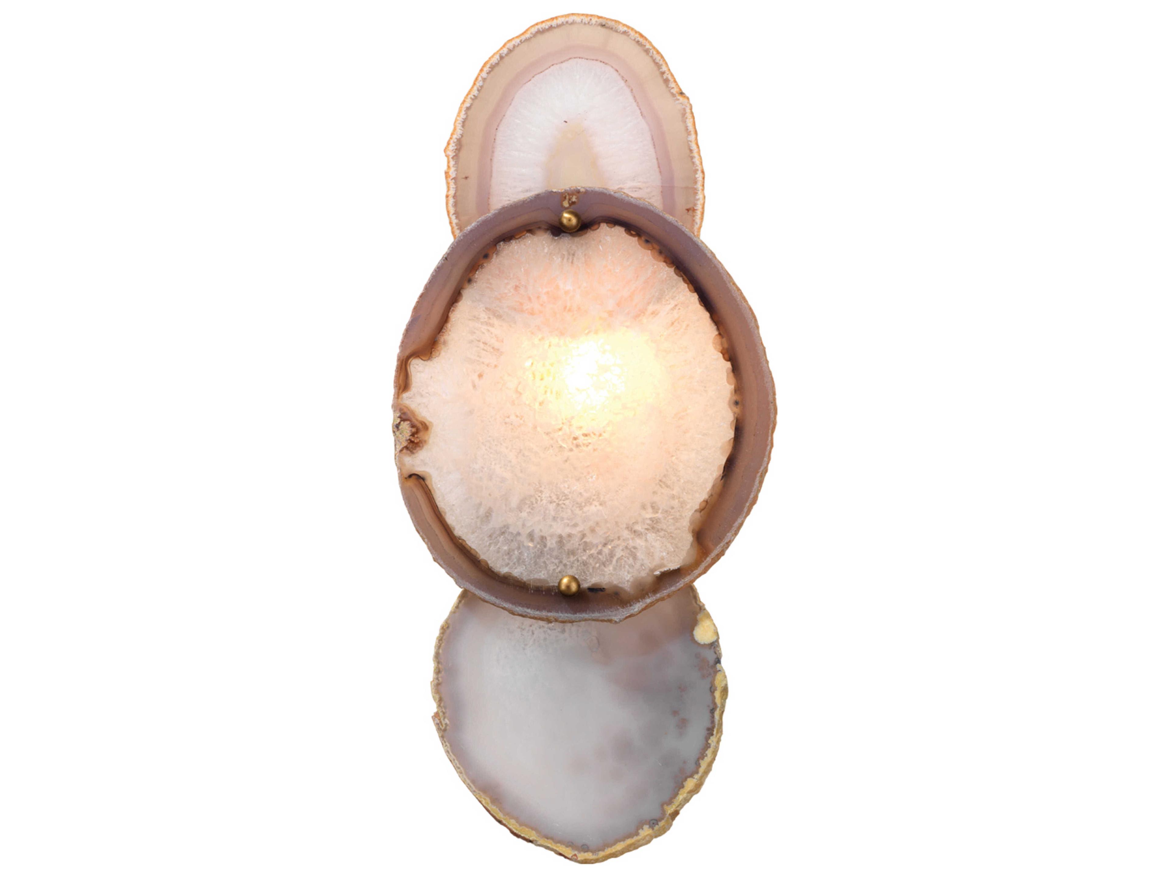 Jamie Young Trinity 1-Light Pale Lavender Agate & Antique Brass Gray Wall Sconce