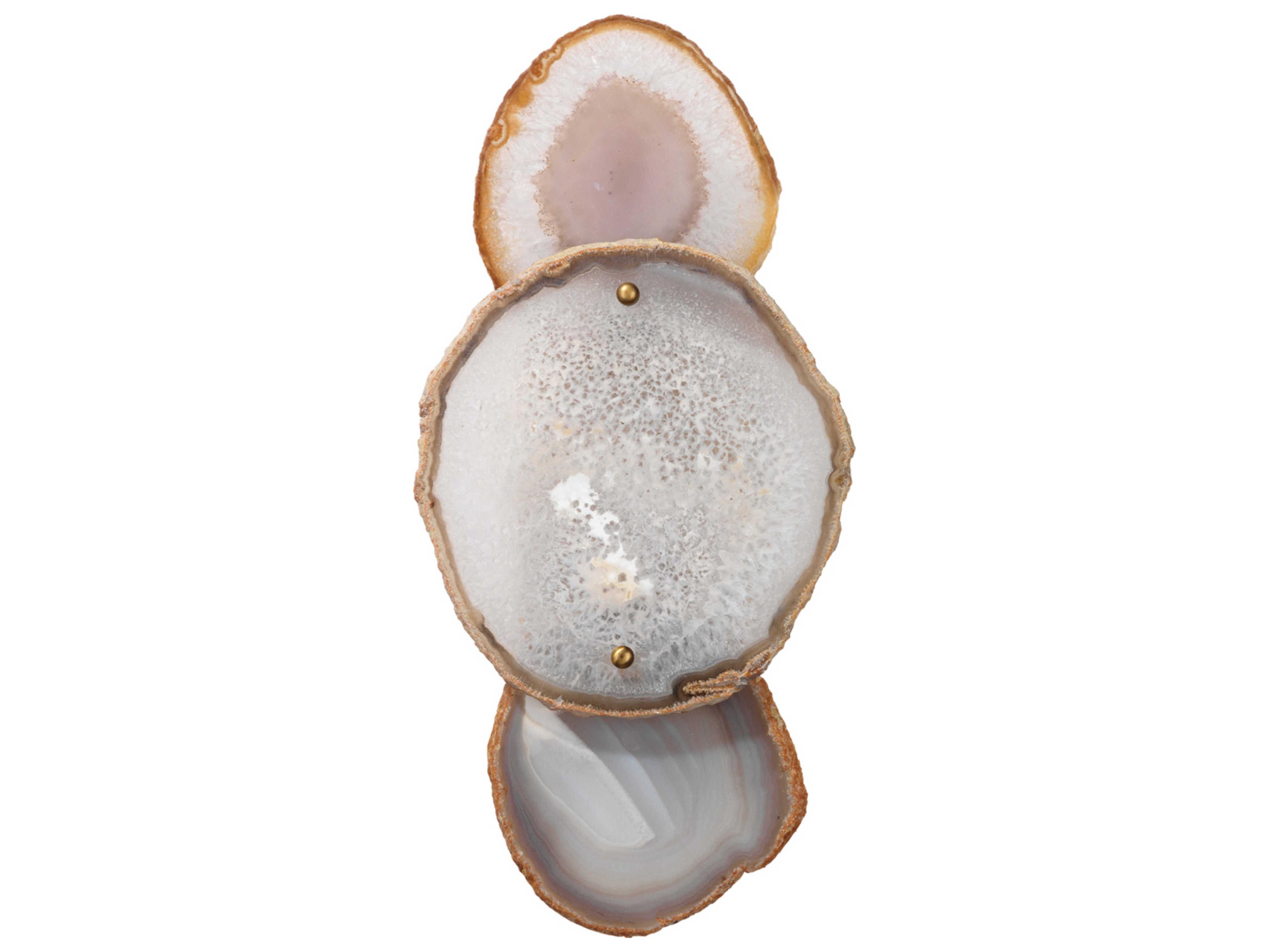 Jamie Young Trinity 1-Light Pale Lavender Agate & Antique Brass Gray Wall Sconce