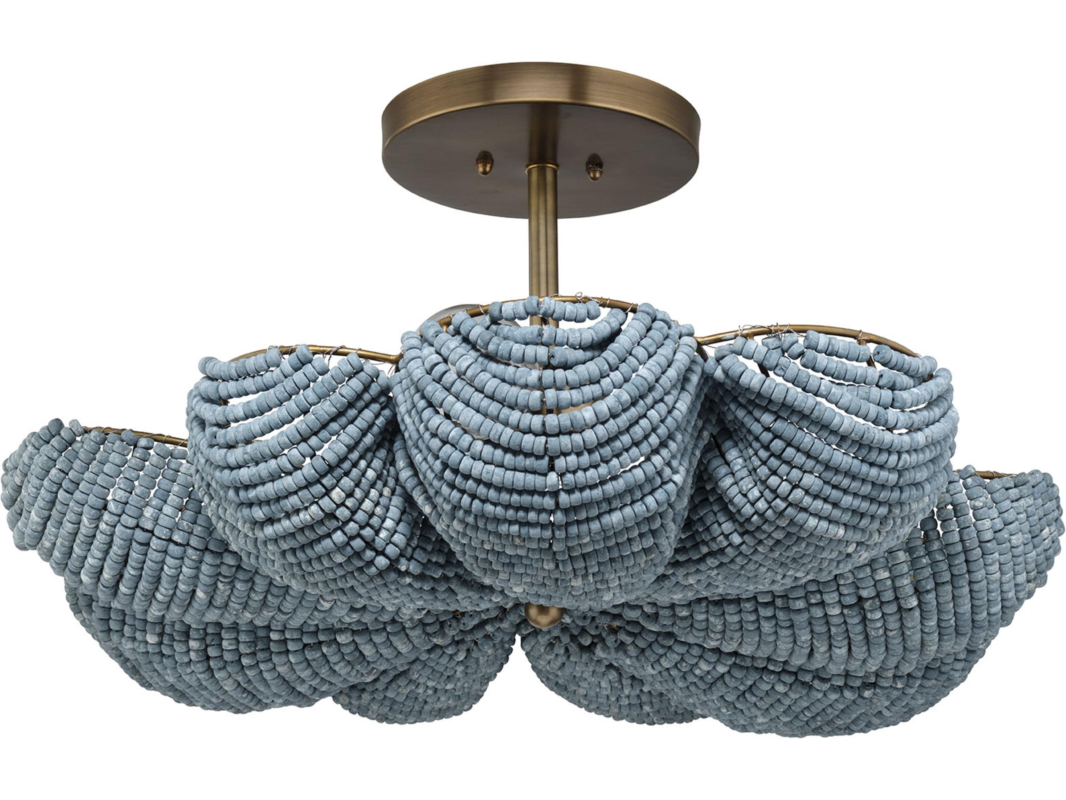 Jamie Young Anguilla 3-Light Brass Semi Flush Mount