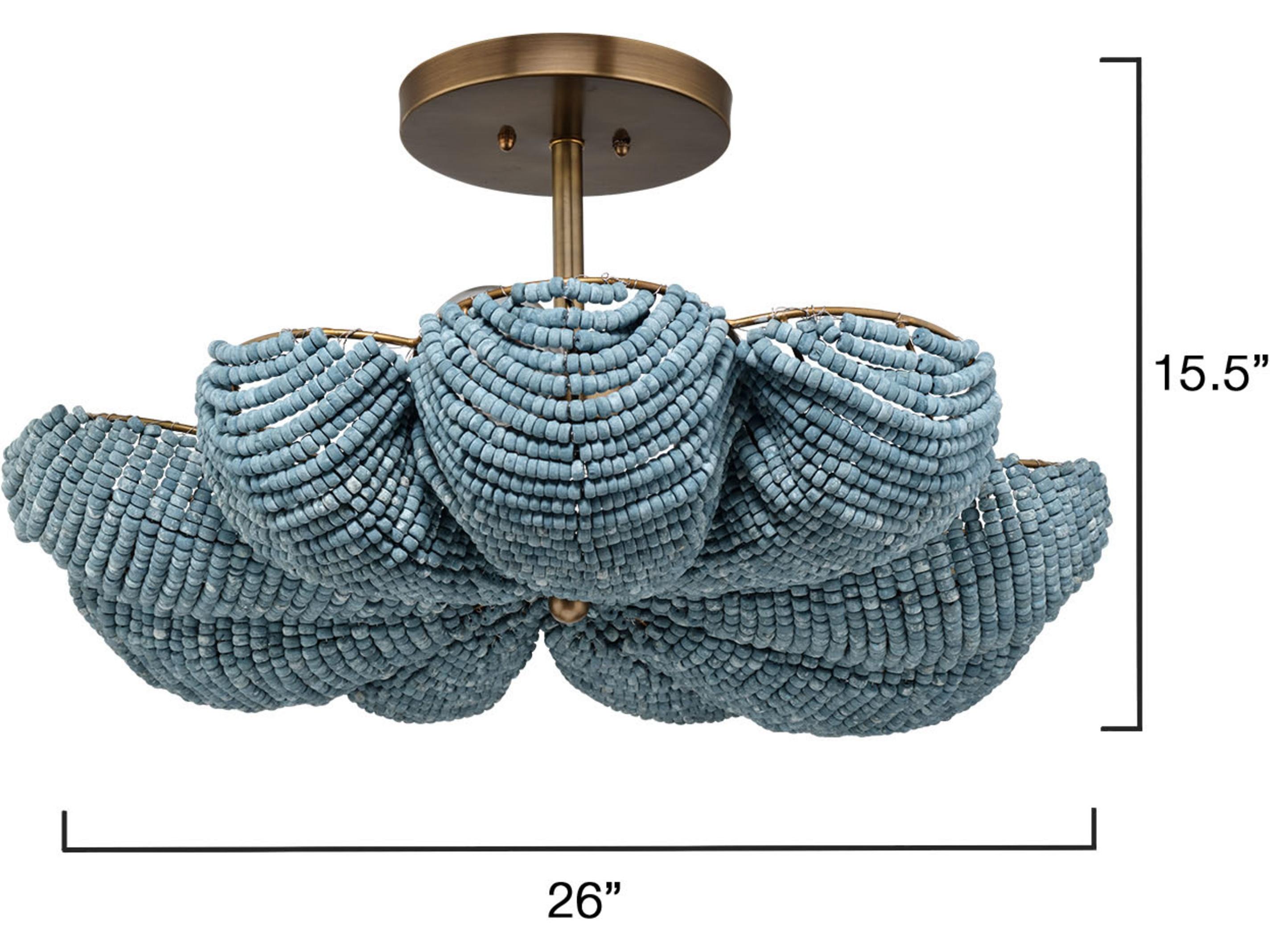 Jamie Young Anguilla 3-Light Brass Semi Flush Mount