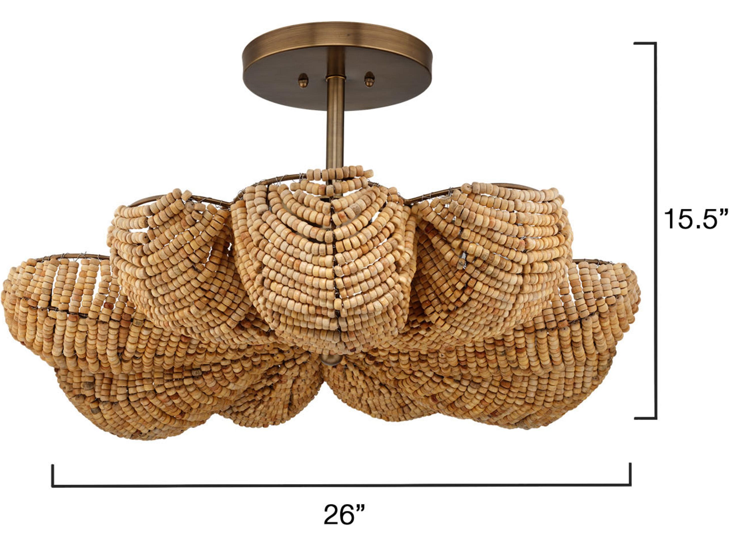 Jamie Young Anguilla 3-Light Brass Semi Flush Mount