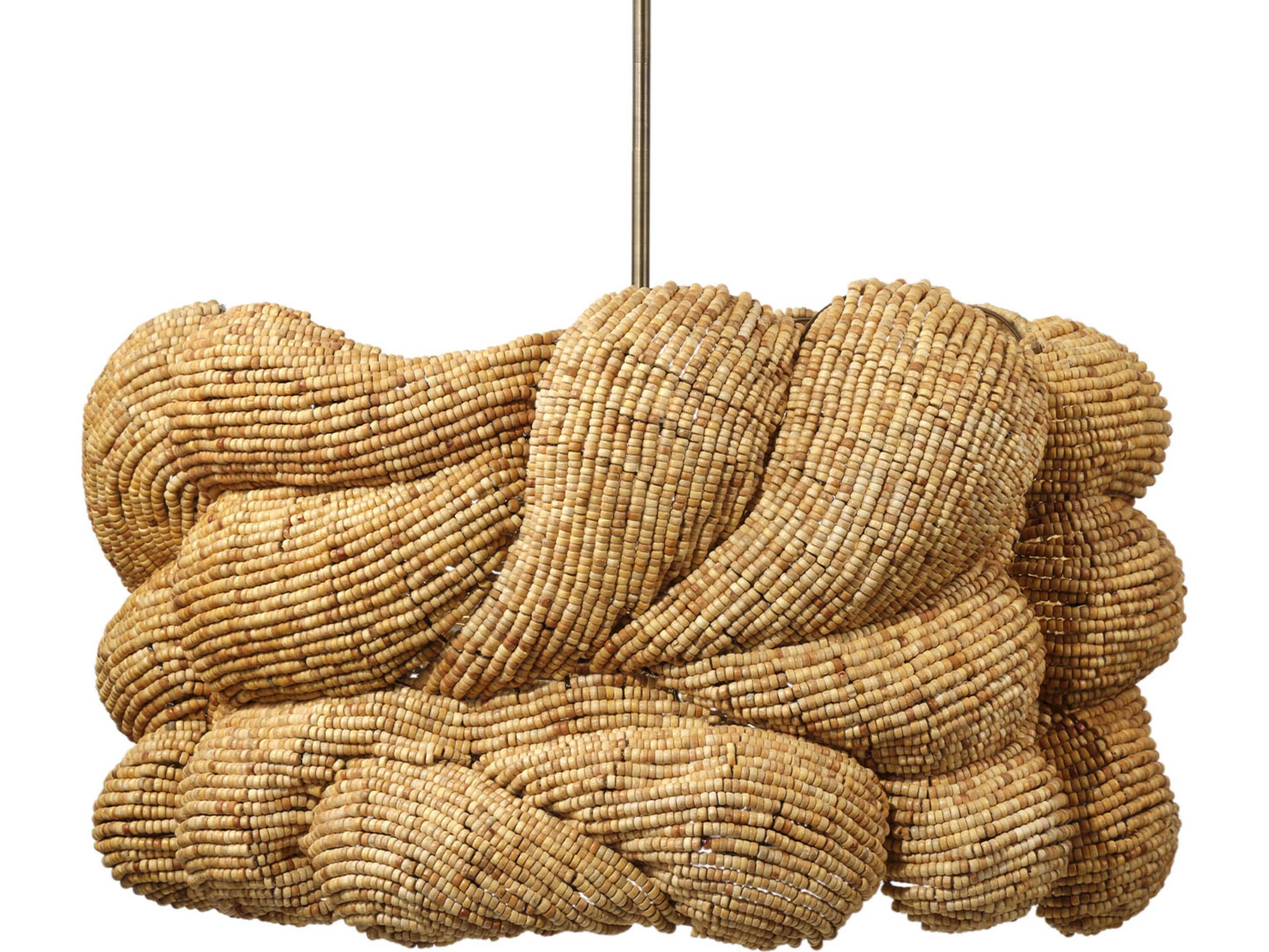 Jamie Young Anguilla 6-Light Natural Brown Drum Round Chandelier