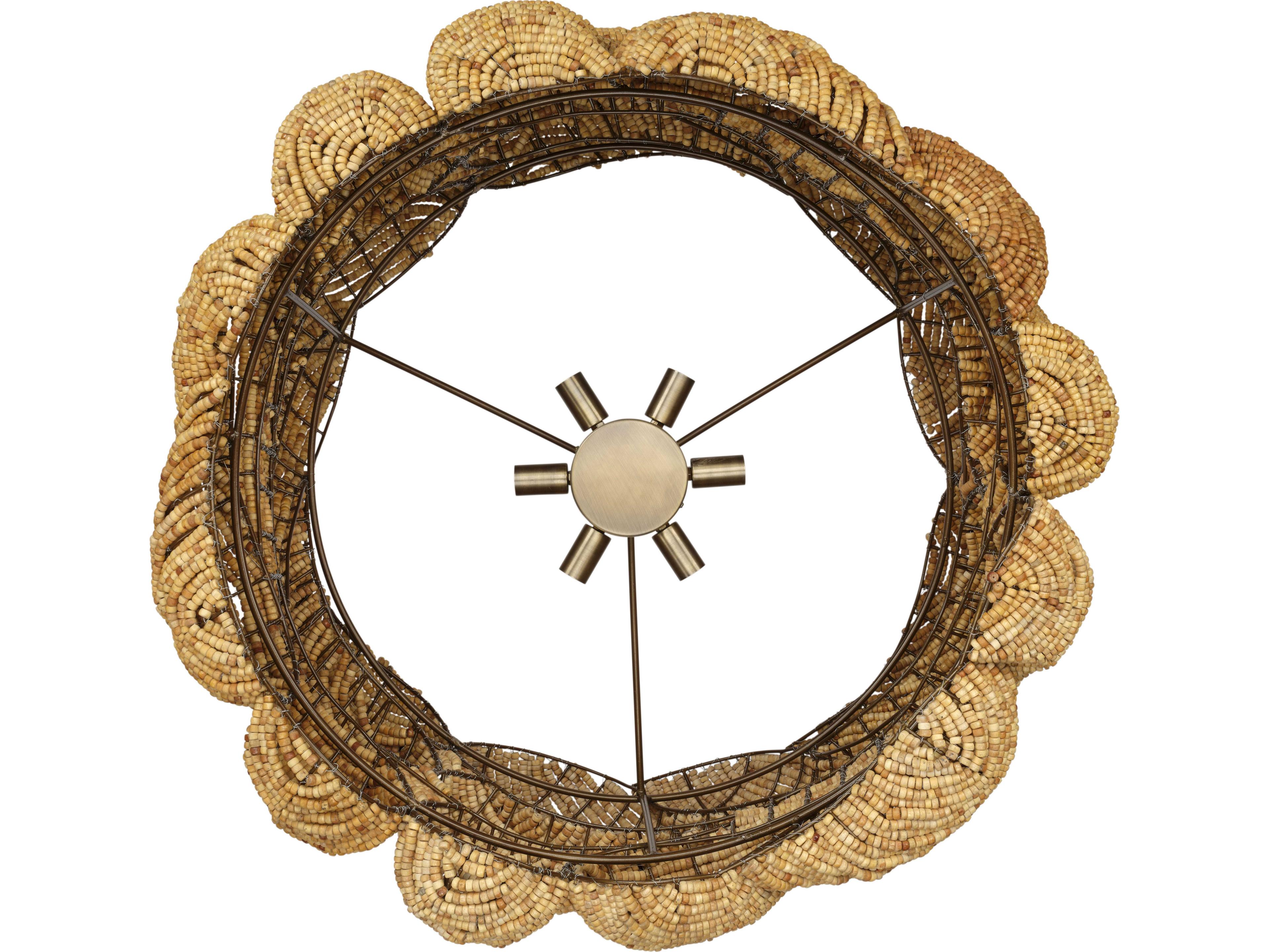 Jamie Young Anguilla 6-Light Natural Brown Drum Round Chandelier