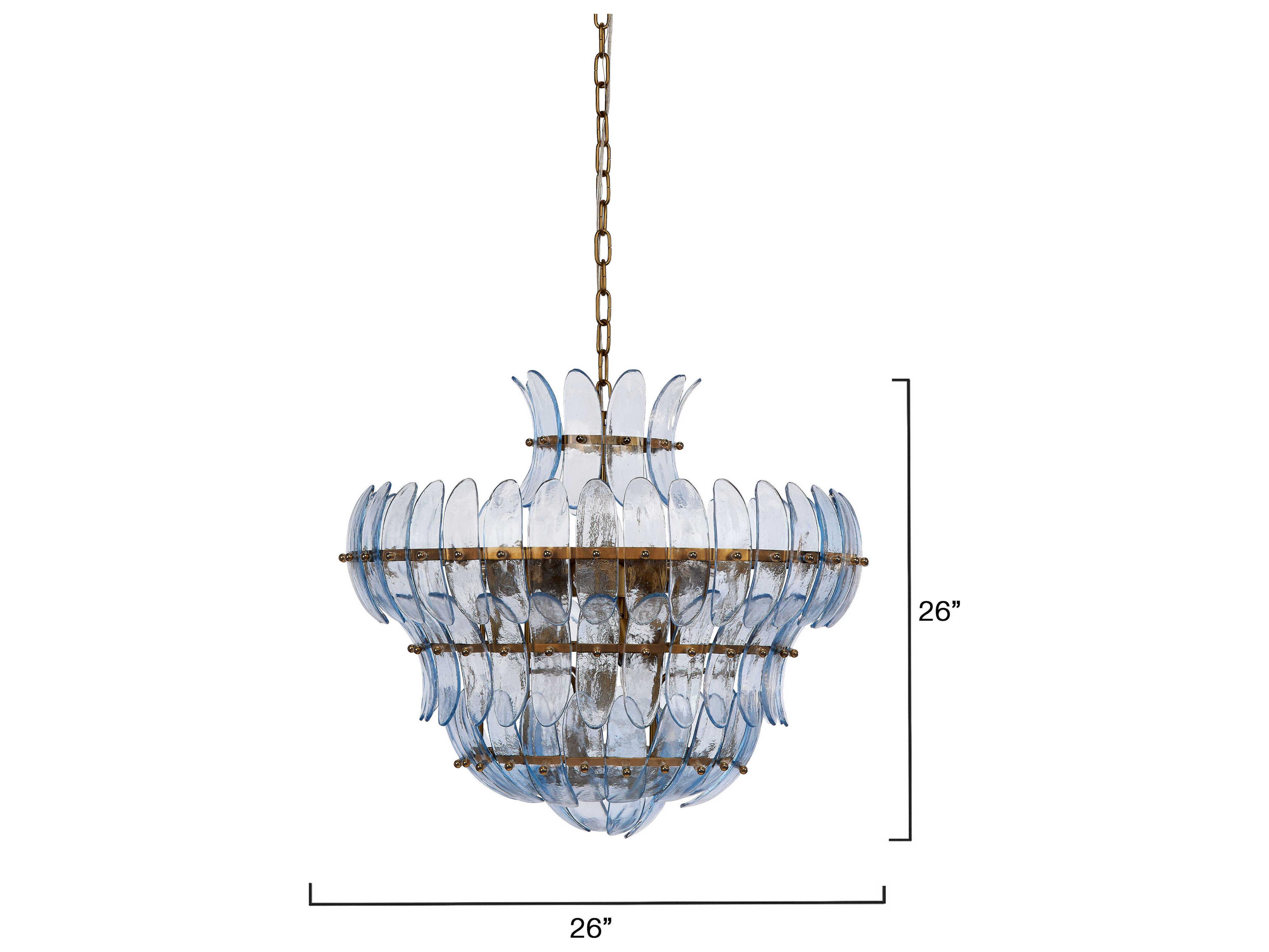 Jamie Young Arcade 10-Light Pale Blue Brass Chandelier
