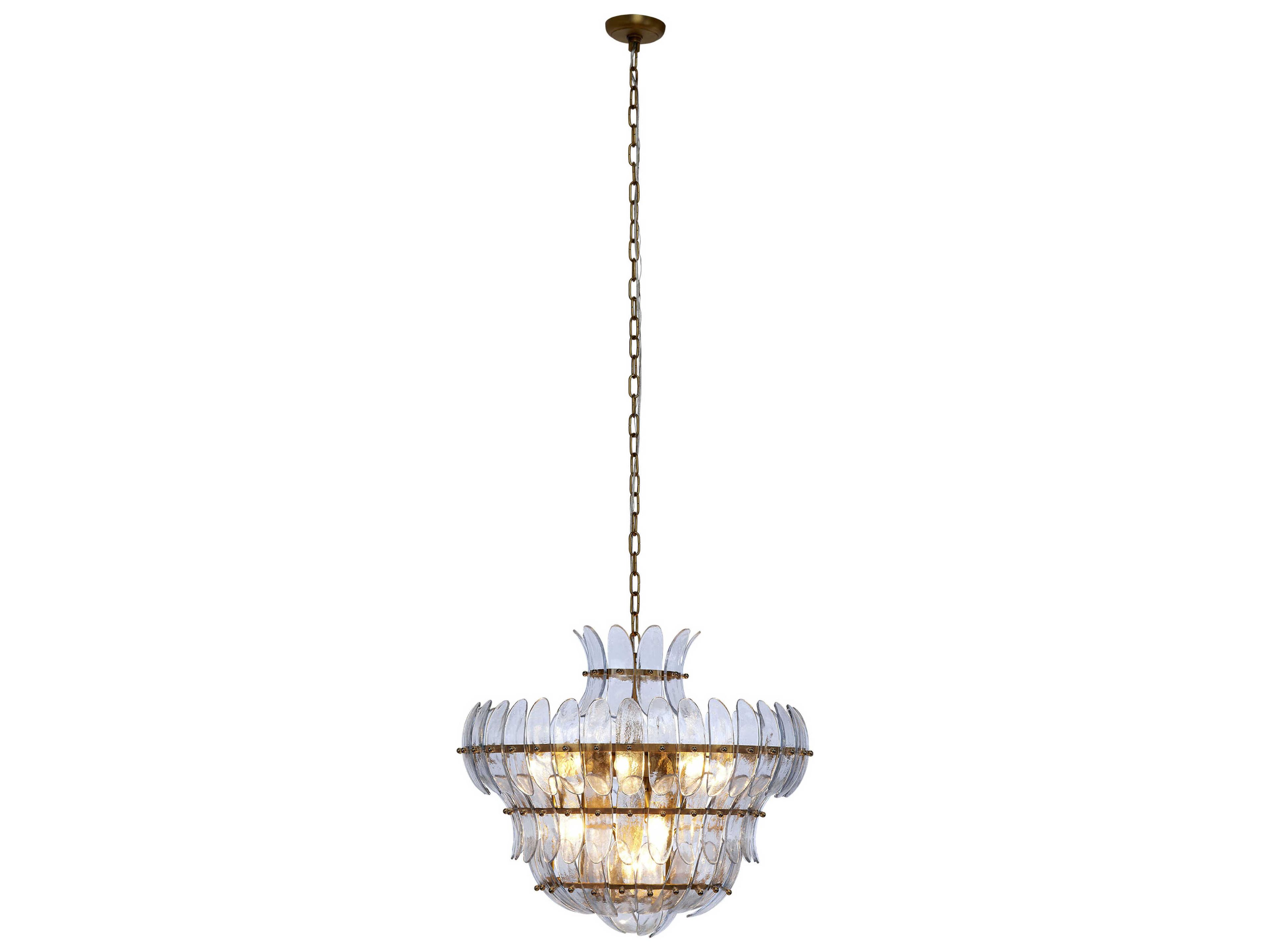 Jamie Young Arcade 10-Light Pale Blue Brass Chandelier