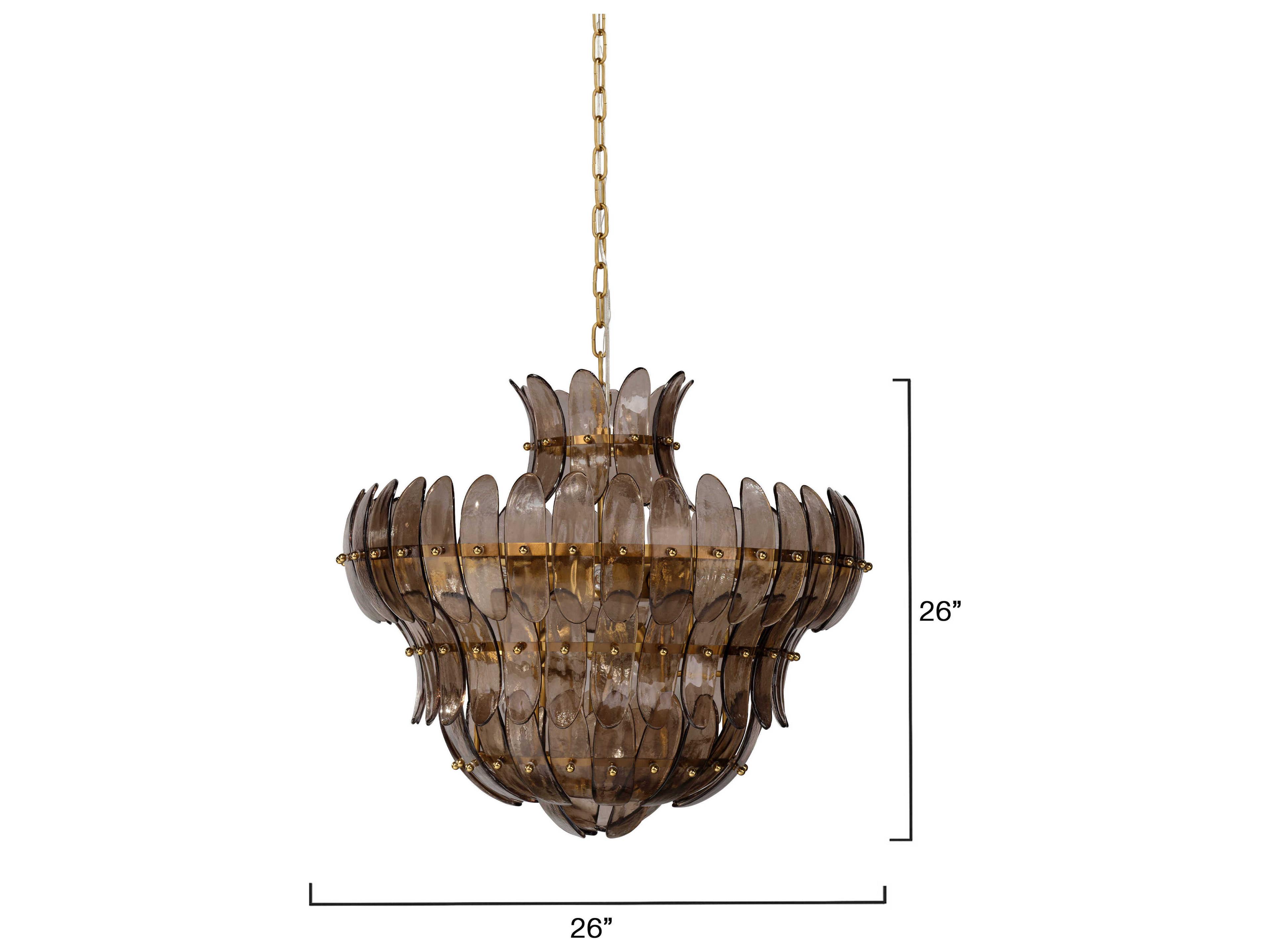 Jamie Young Arcade 10-Light Smoke Taupe Brass Chandelier