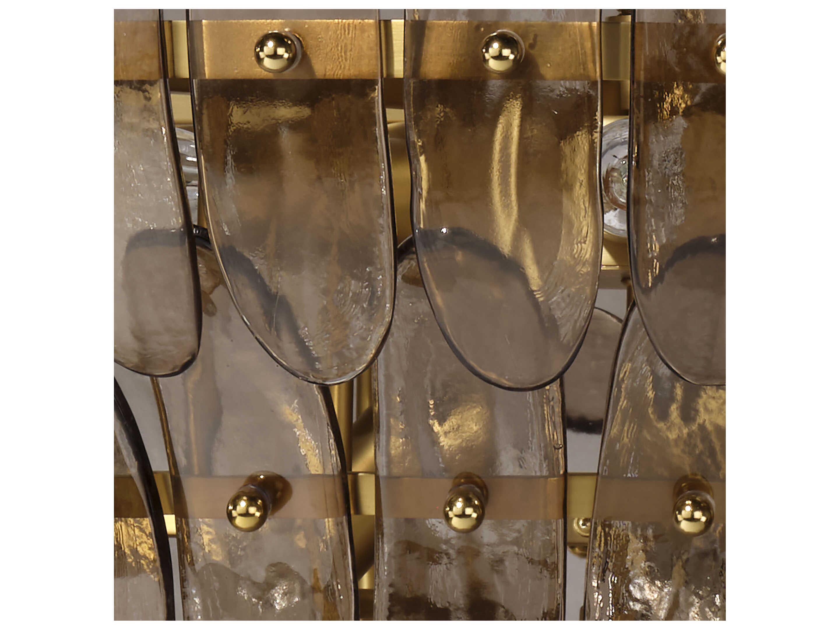 Jamie Young Arcade 10-Light Smoke Taupe Brass Chandelier