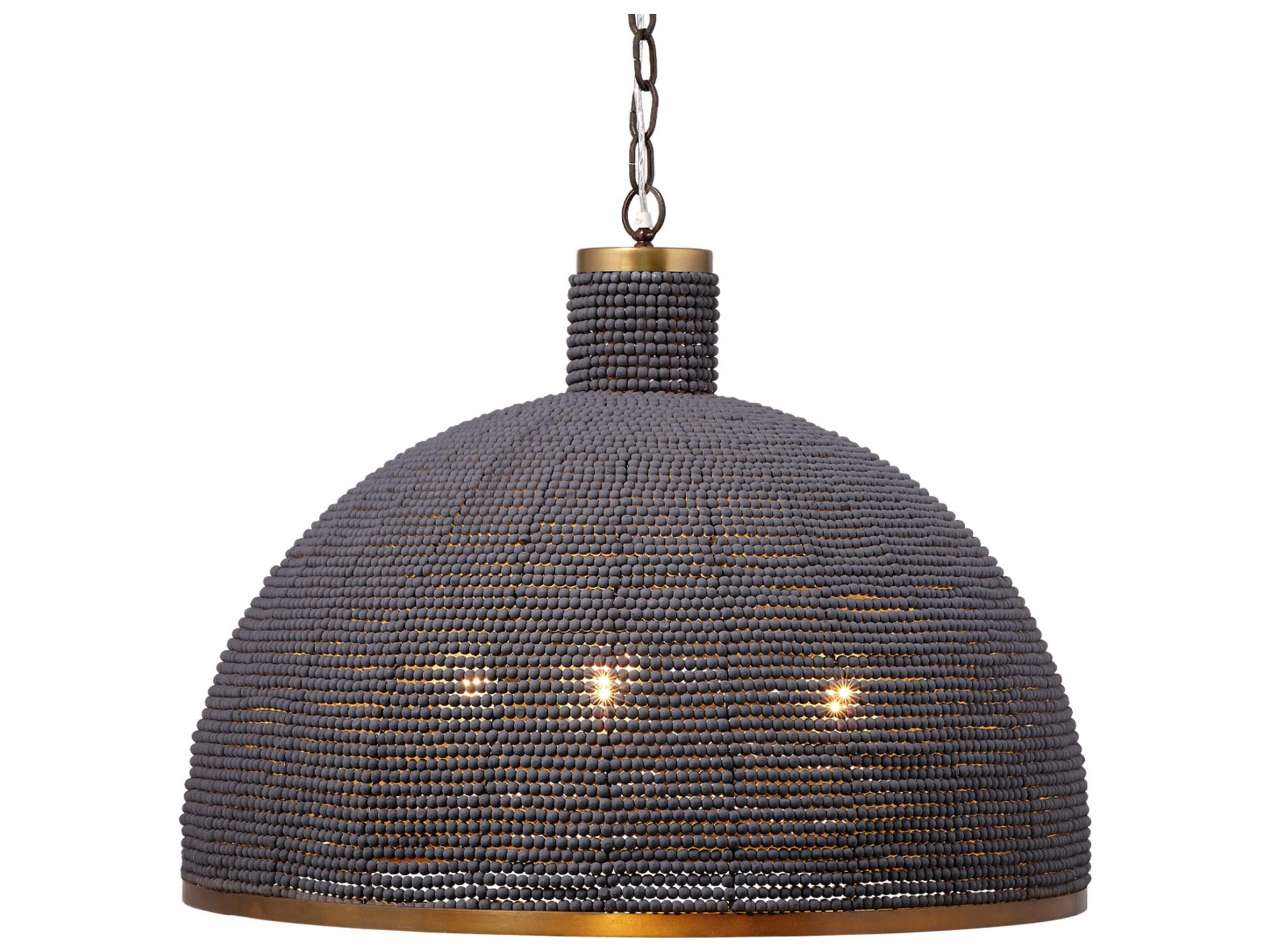Jamie Young Big Sur 3-Light Slate Blue Dome Chandelier