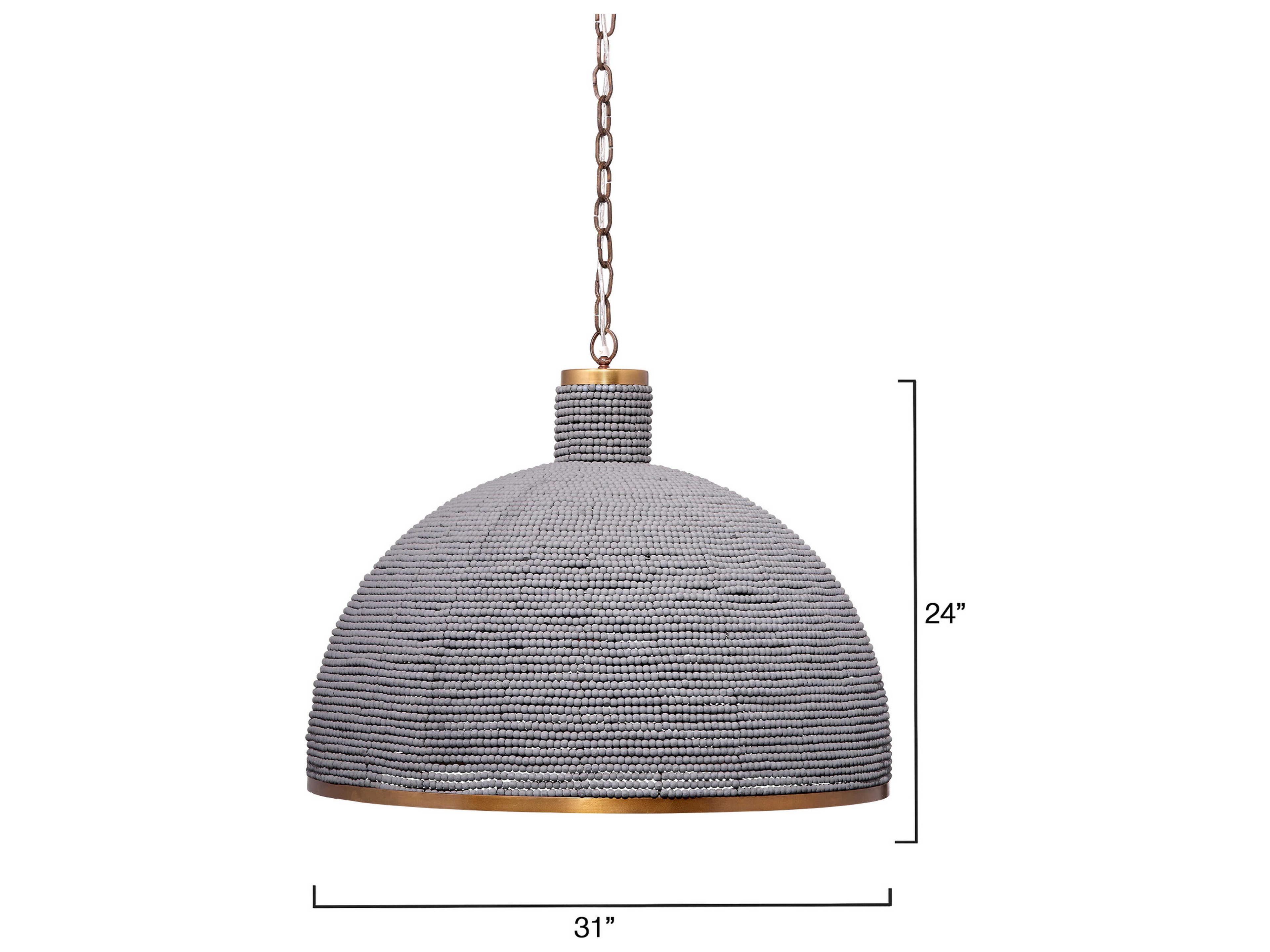 Jamie Young Big Sur 3-Light Slate Blue Dome Chandelier