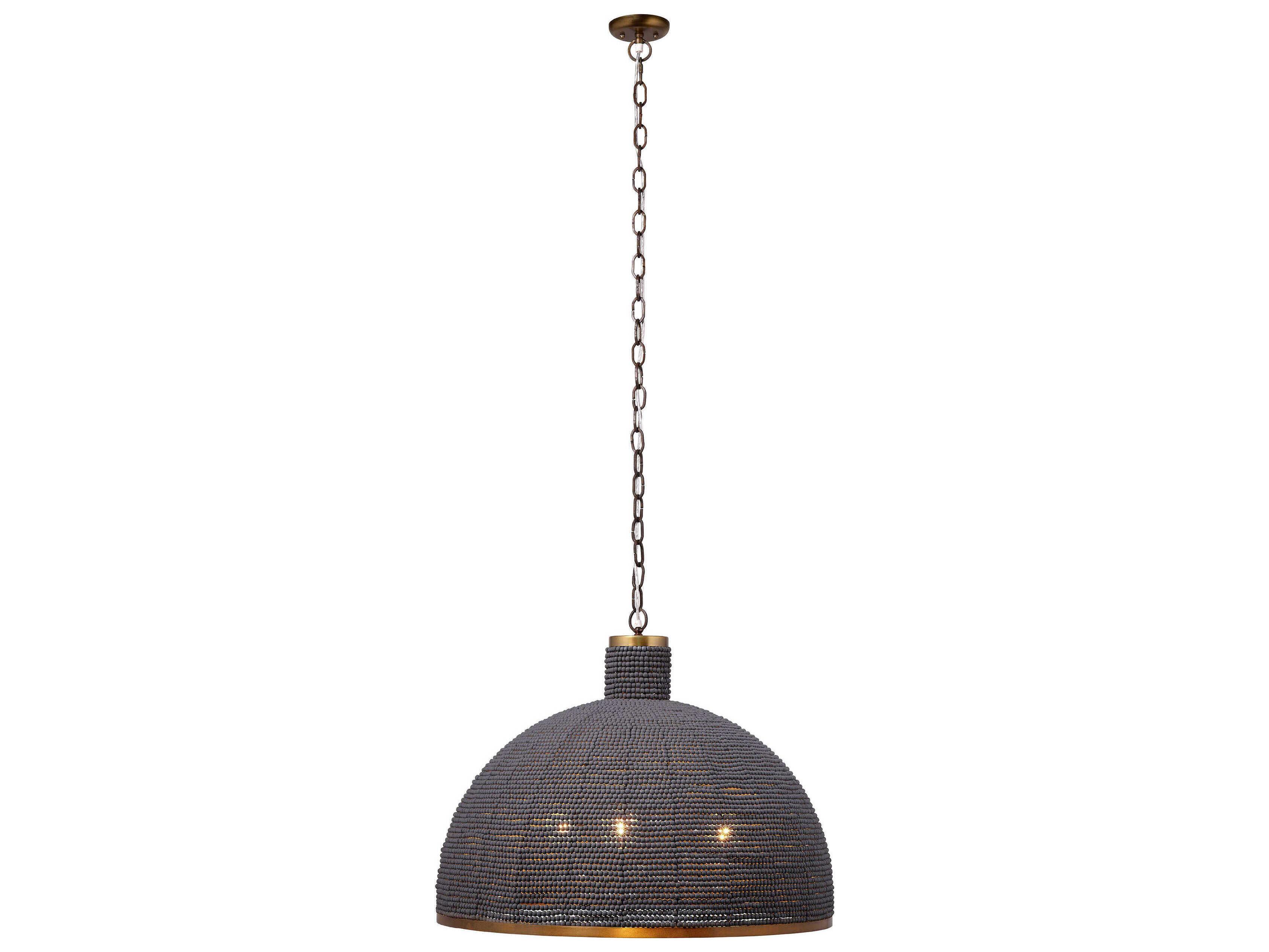 Jamie Young Big Sur 3-Light Slate Blue Dome Chandelier