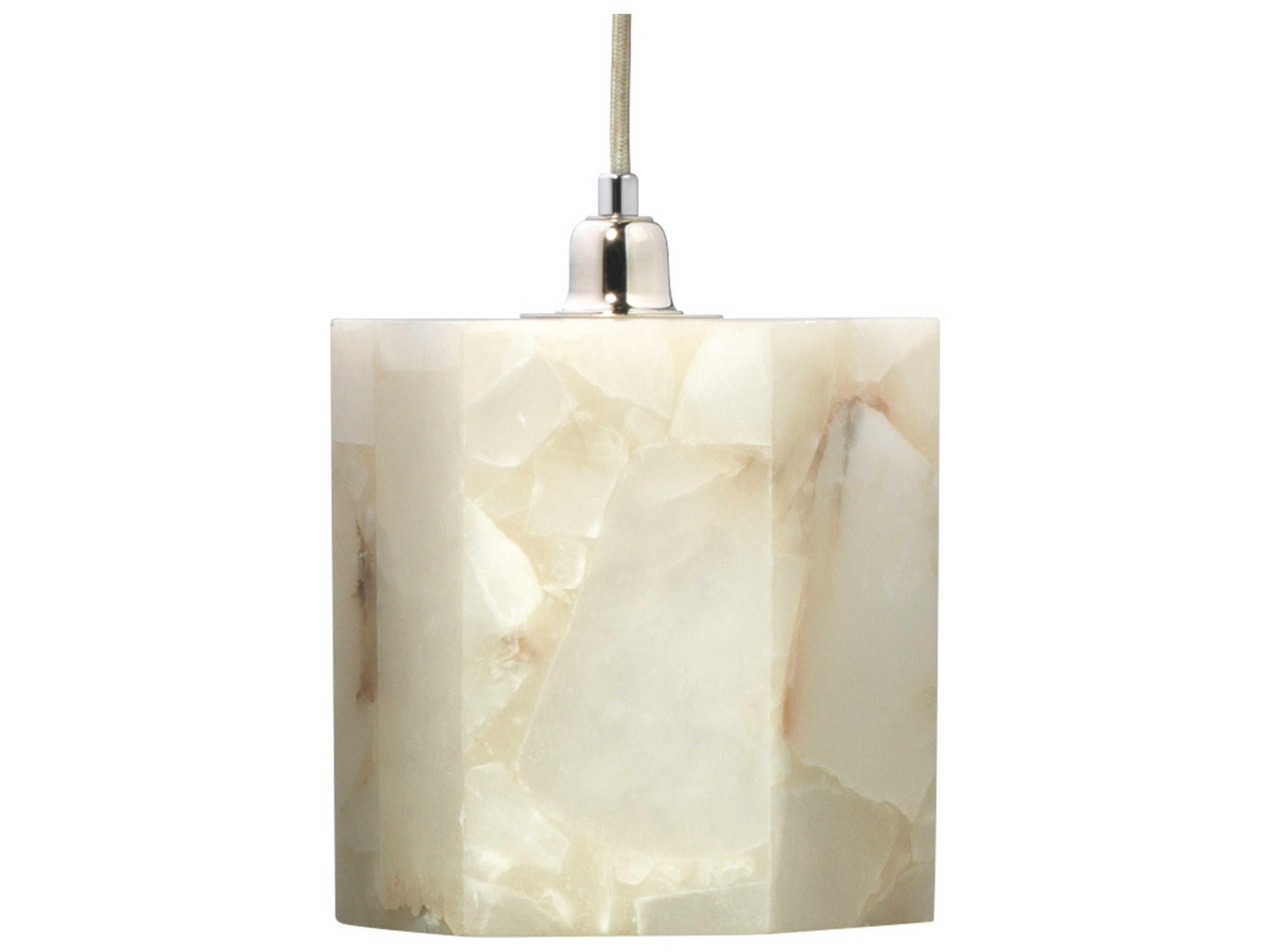 Jamie Young Borealis 1-Light Alabaster Off White Geometric Mini Pendant
