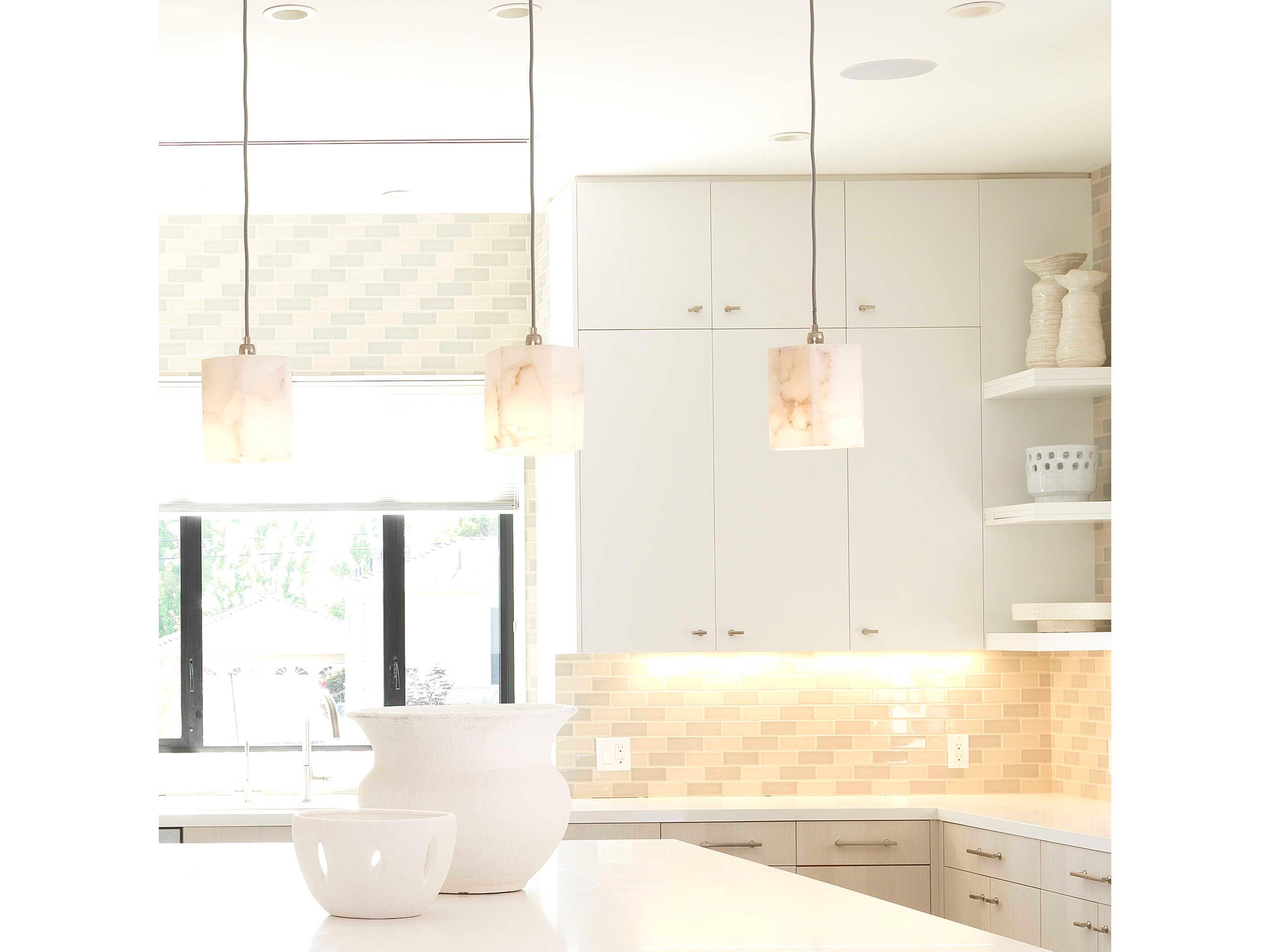 Jamie Young Borealis 1-Light Alabaster Off White Geometric Mini Pendant