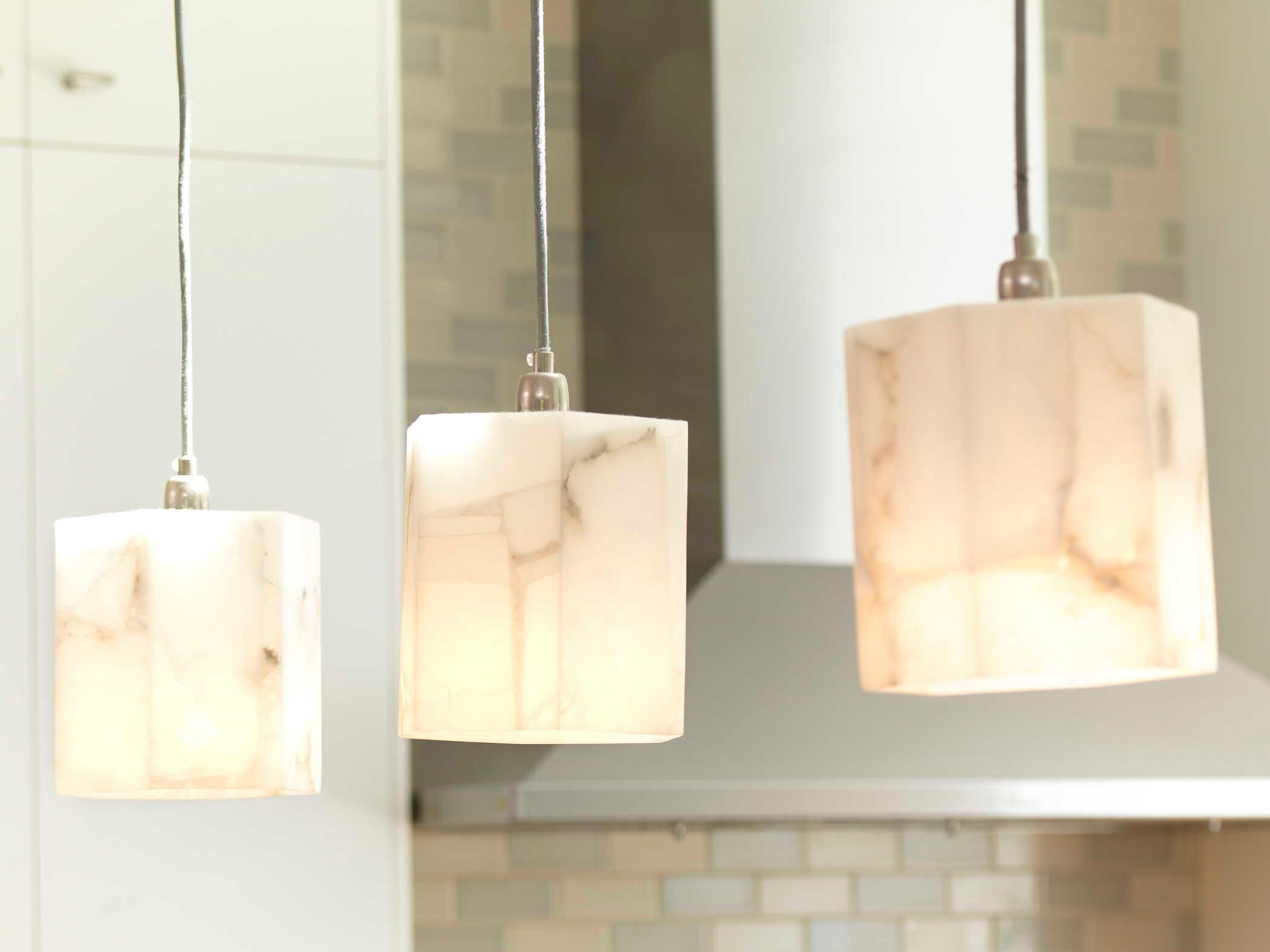 Jamie Young Borealis 1-Light Alabaster Off White Geometric Mini Pendant