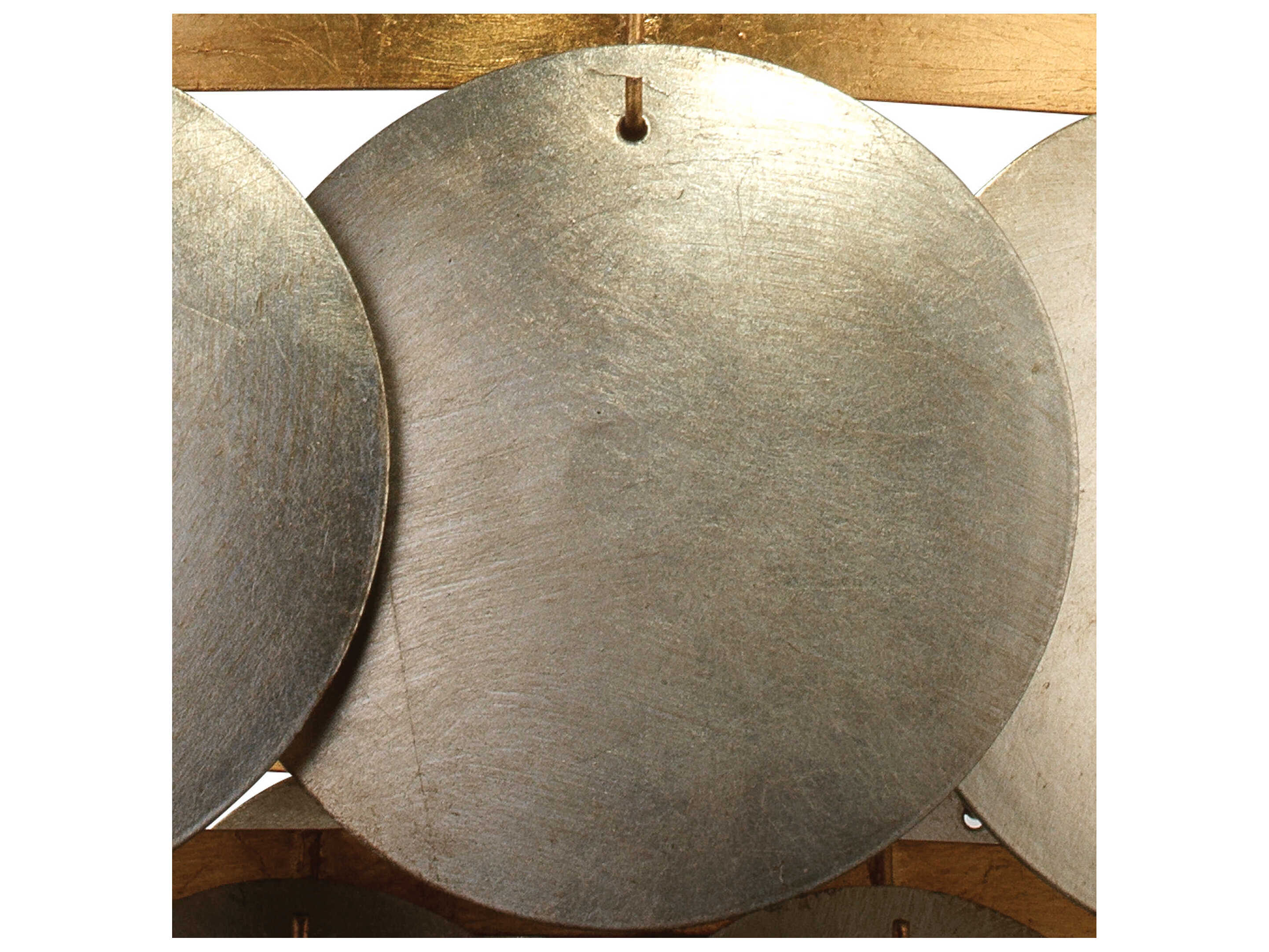 Jamie Young 4-Light Champagne Leaf Gold Trim Silver Geometric Round Pendant