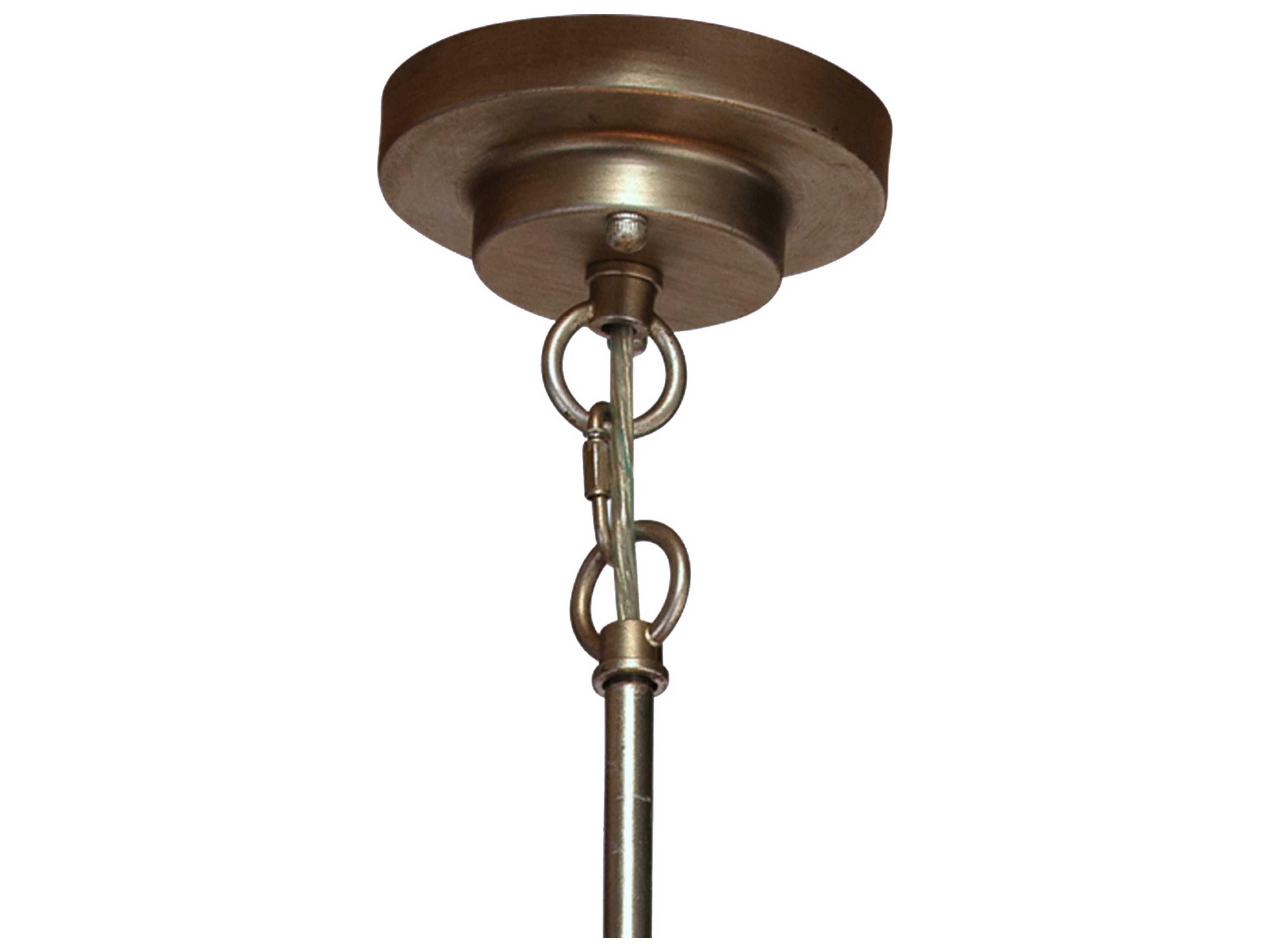 Jamie Young 4-Light Champagne Leaf Gold Trim Silver Geometric Round Pendant