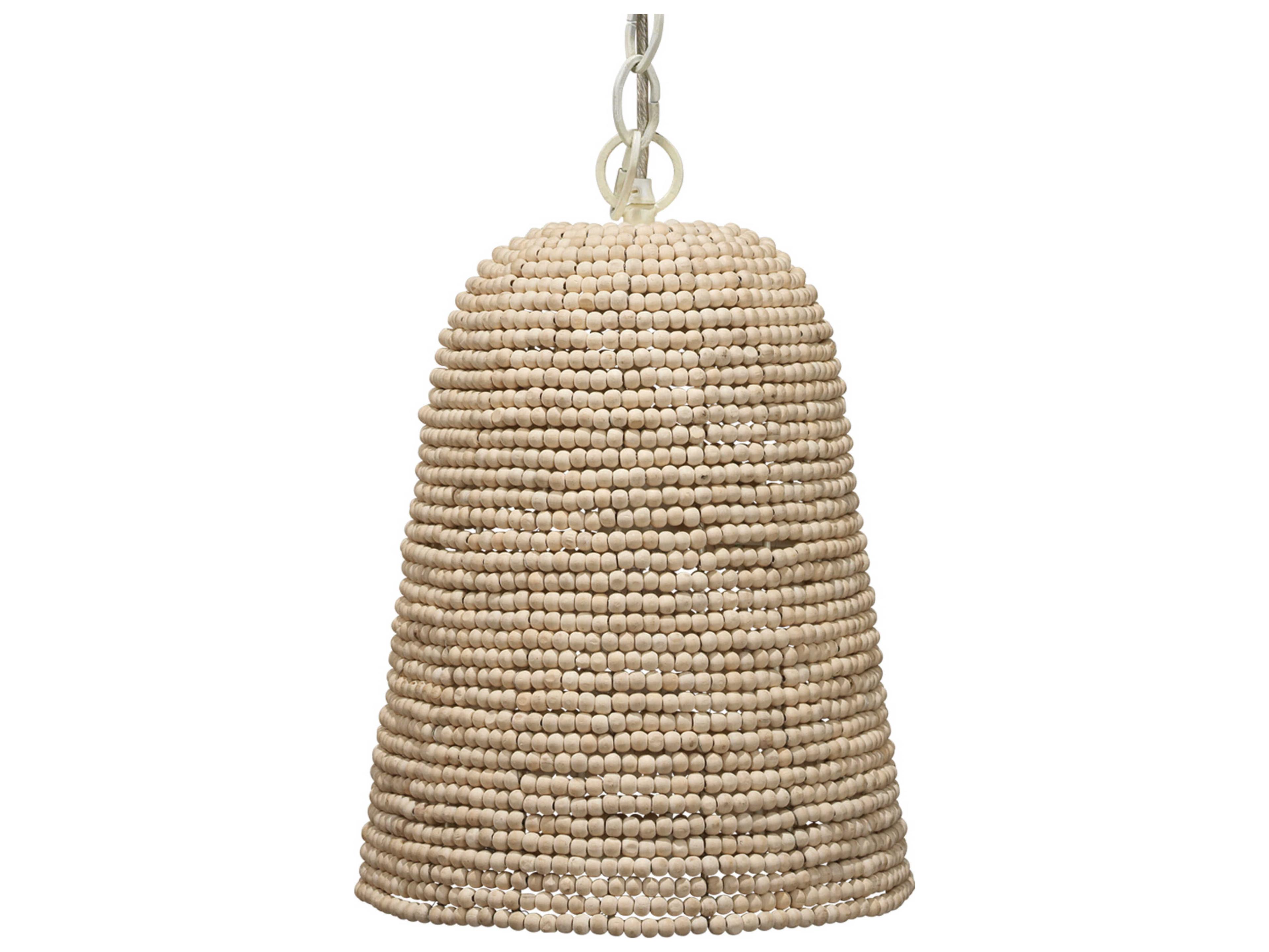 Jamie Young 1-Light Off White Beads Bell Mini Pendant