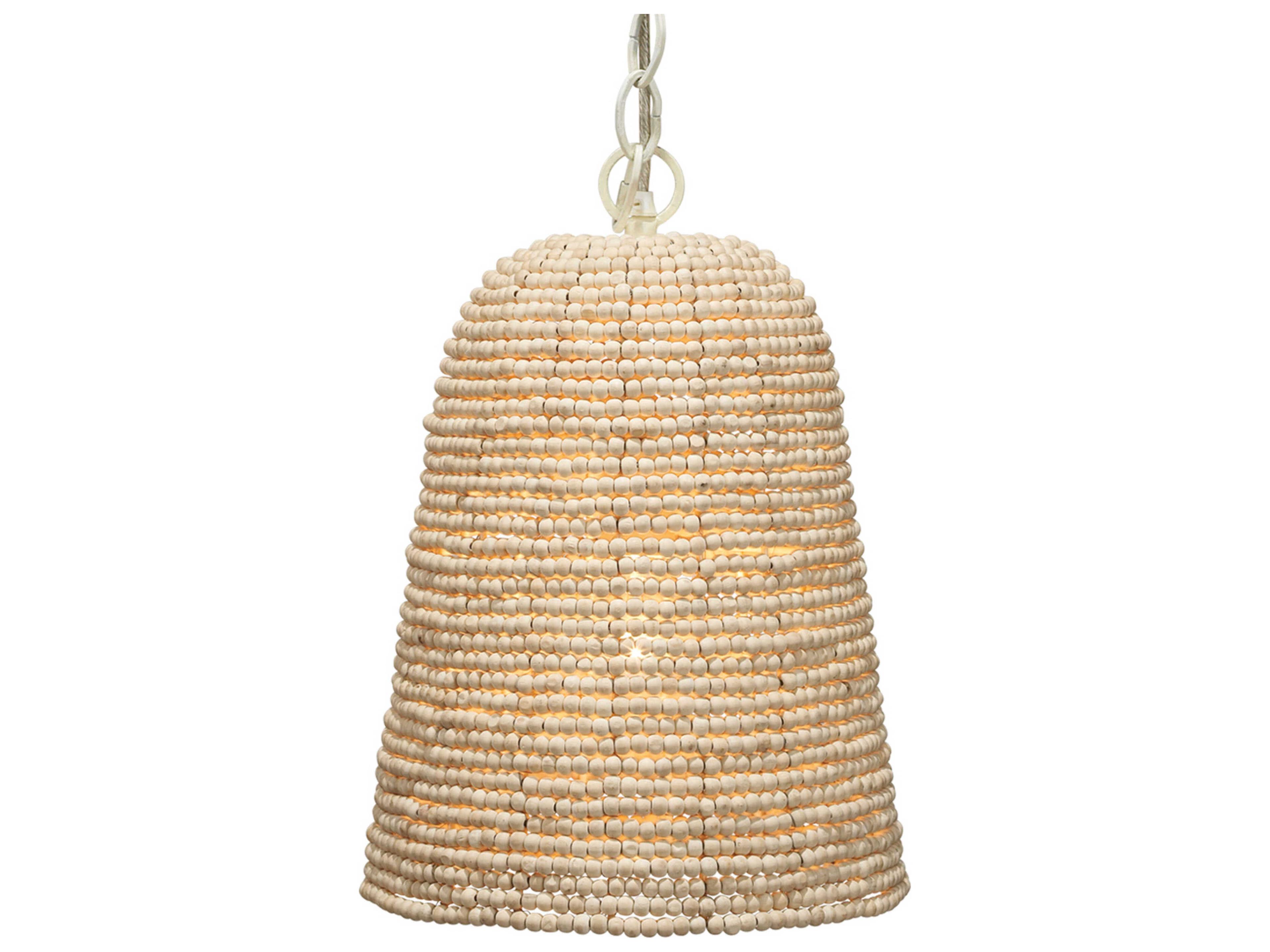 Jamie Young 1-Light Off White Beads Bell Mini Pendant