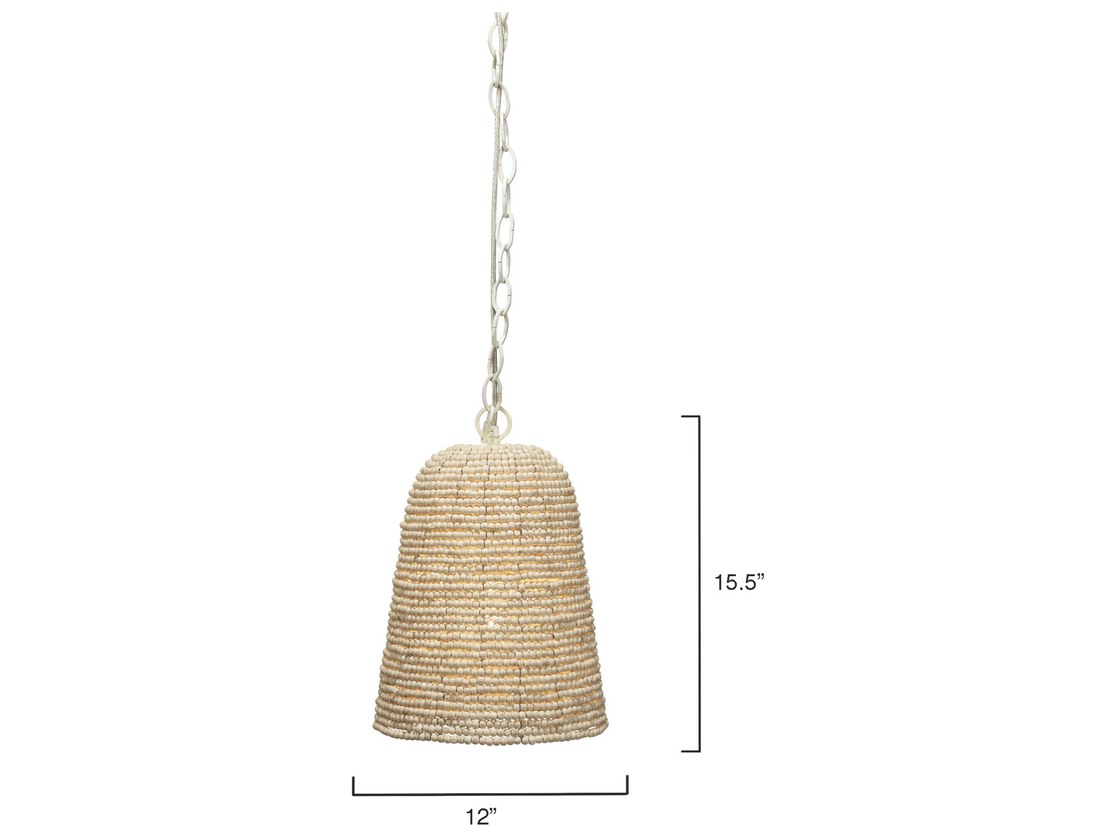 Jamie Young 1-Light Off White Beads Bell Mini Pendant
