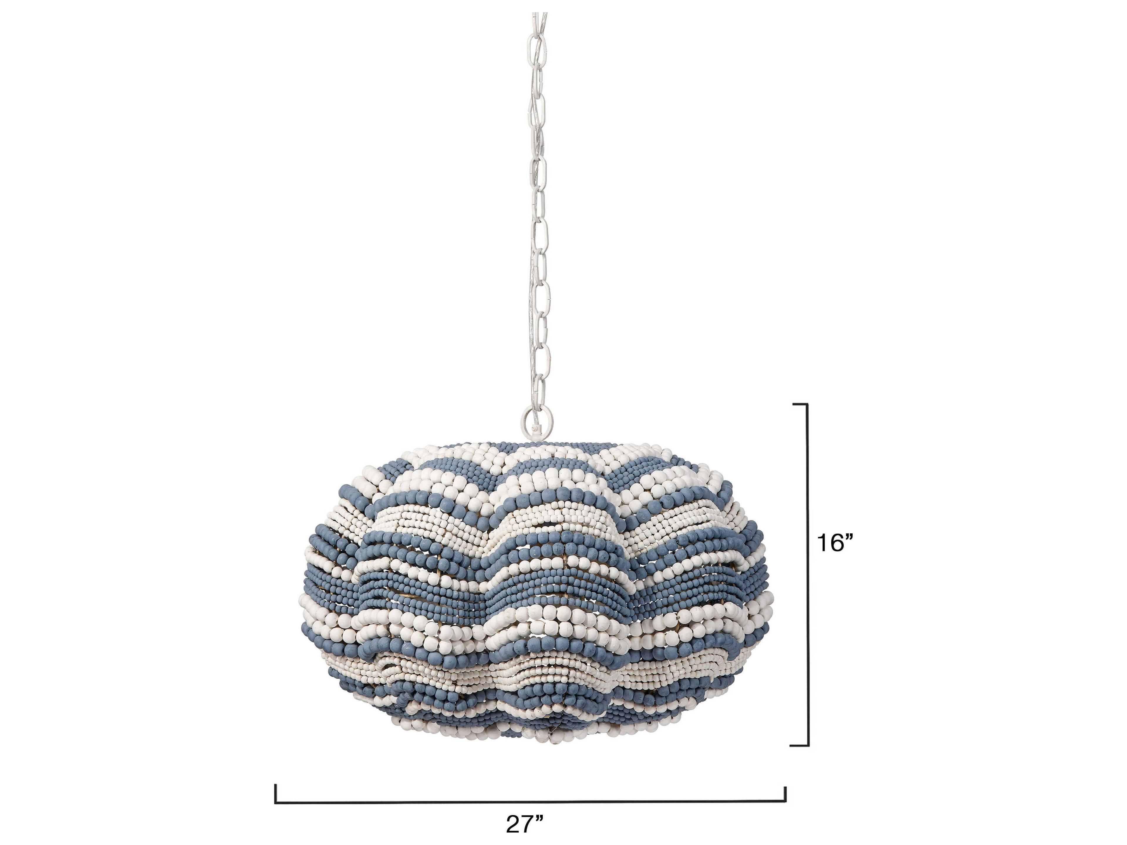 Jamie Young Clamshell 4-Light Blue White Chandelier