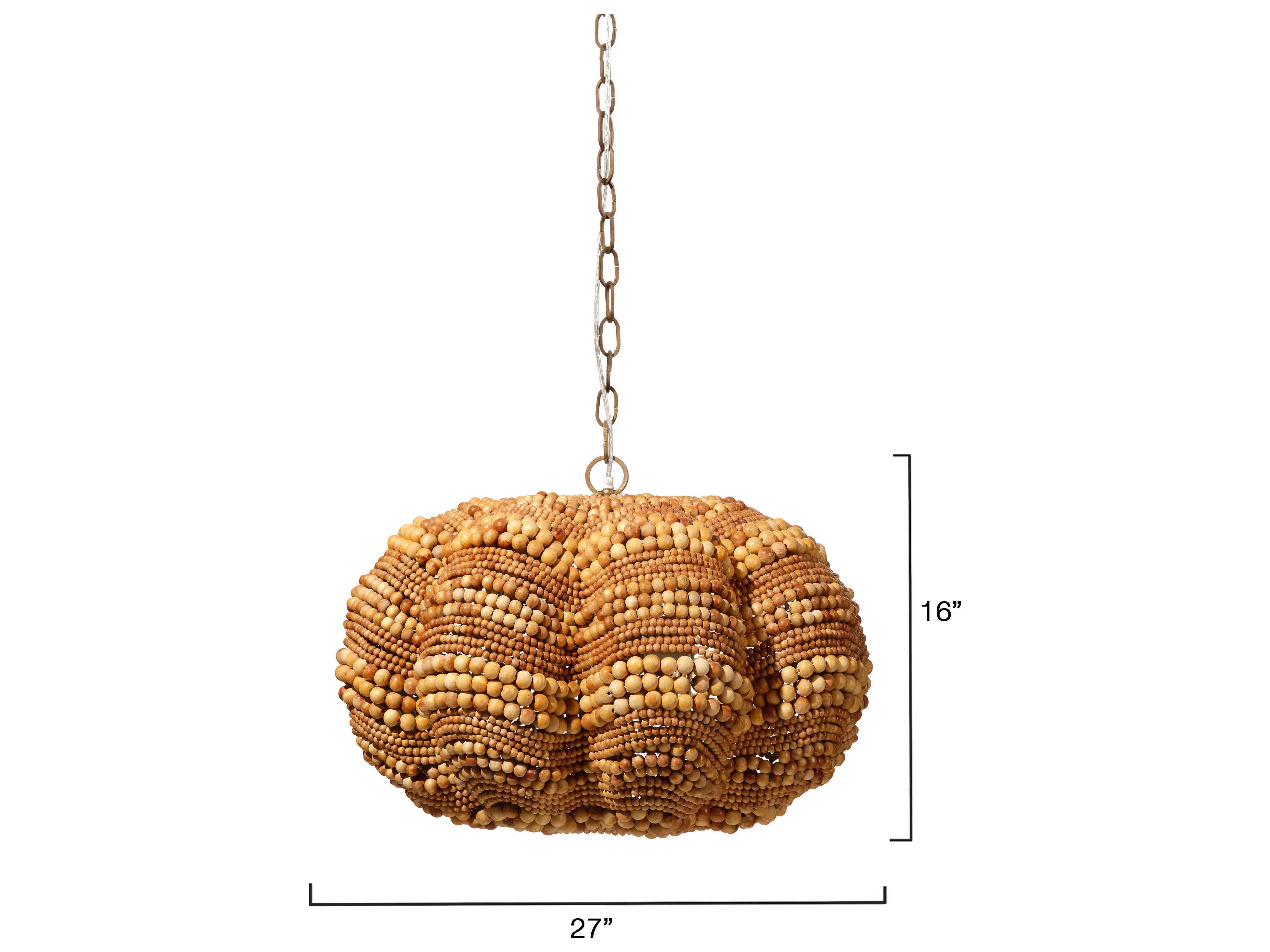 Jamie Young Clamshell 4-Light Natural Brown Chandelier