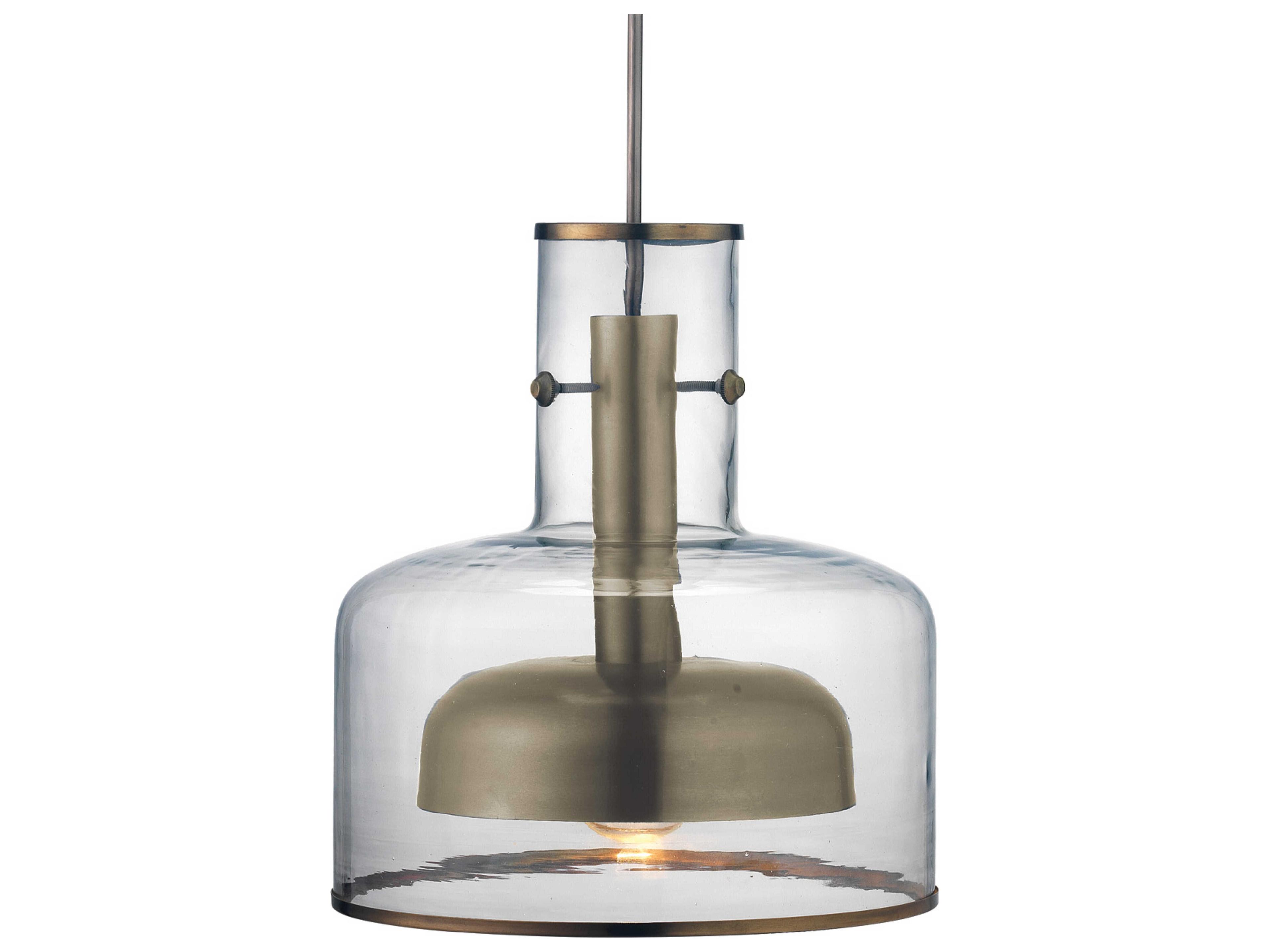 Jamie Young Clyde 1-Light Gun Metal Gunmetal Glass Geometric Pendant