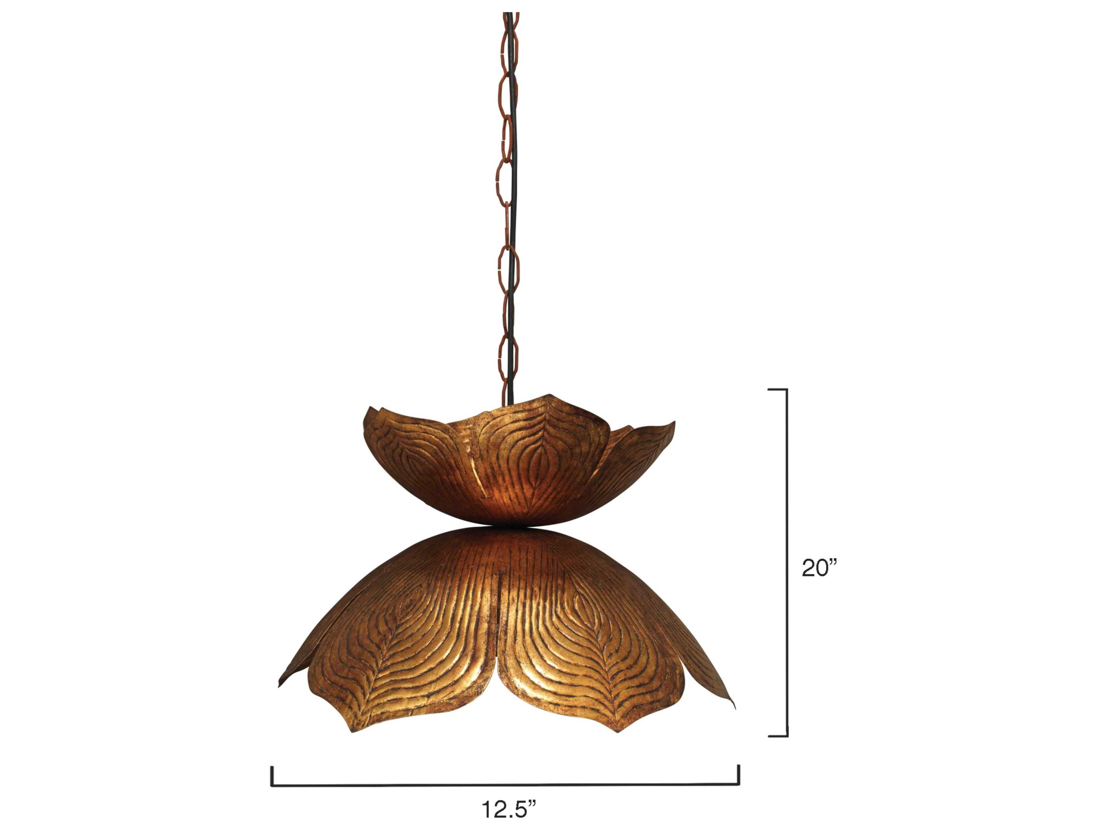 Jamie Young Flowering Lotus 1-Light Antique Gold Geometric Pendant