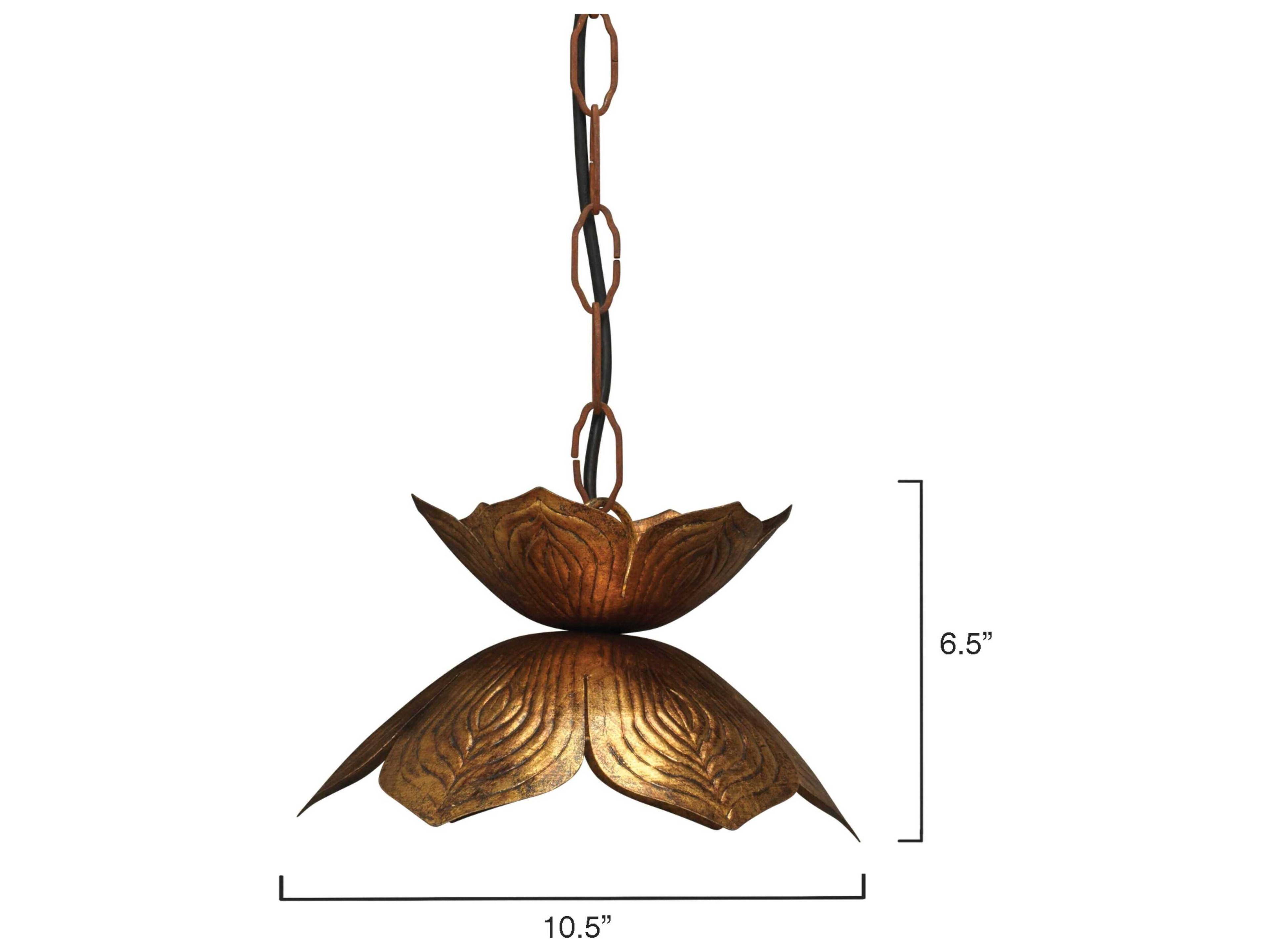 Jamie Young Flowering Lotus 1-Light Antique Gold Mini Pendant